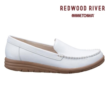 REDWOOD RIVER×MINNETONKA(R)  M02C モカシンシューズ ホワイト レッドウッドリバー ミネトンカ (R) カジュアルシューズ