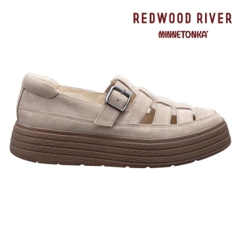 REDWOOD RIVER×MINNETONKA(R)  M09C グルカタイプシューズ ベージュスエード レッドウッドリバー ミネトンカ (R) カジュアルシューズ