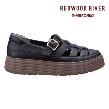 REDWOOD RIVER×MINNETONKA(R)  M09C グルカタイプシューズ ブラック レッドウッドリバー ミネトンカ (R) カジュアルシューズ