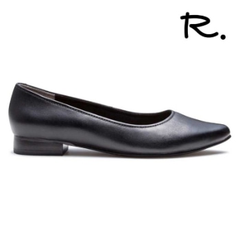 R. S17C フラットパンプス ブラック アールドット フラットシューズ
