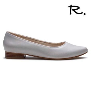 R. S17C フラットパンプス ライトグレー アールドット フラットシューズ