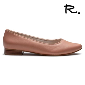 R. S17C フラットパンプス サーモンピンク アールドット フラットシューズ