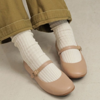 R. S18C ベルテッドバレエシューズ ダークベージュ アールドット フラットシューズ