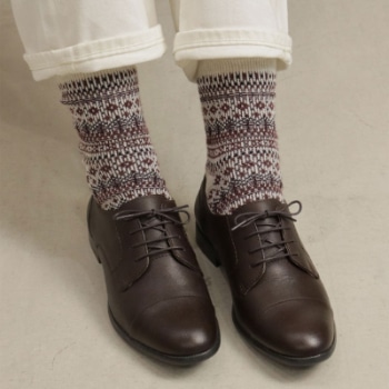 R. S19C ストレートチップ ダークブラウン アールドット フラットシューズ