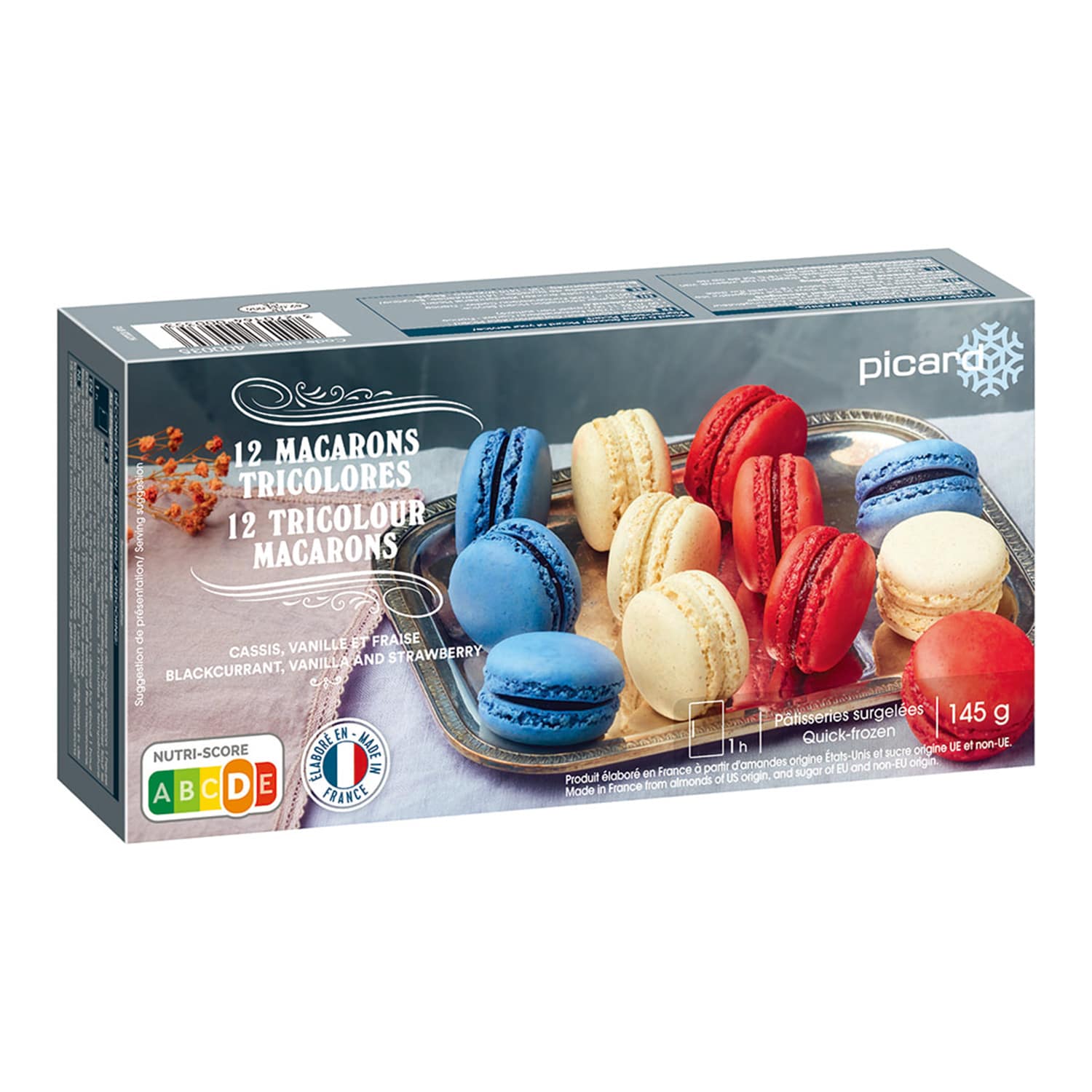 トリコロール・マカロン(カシス、バニラ、ストロベリー)