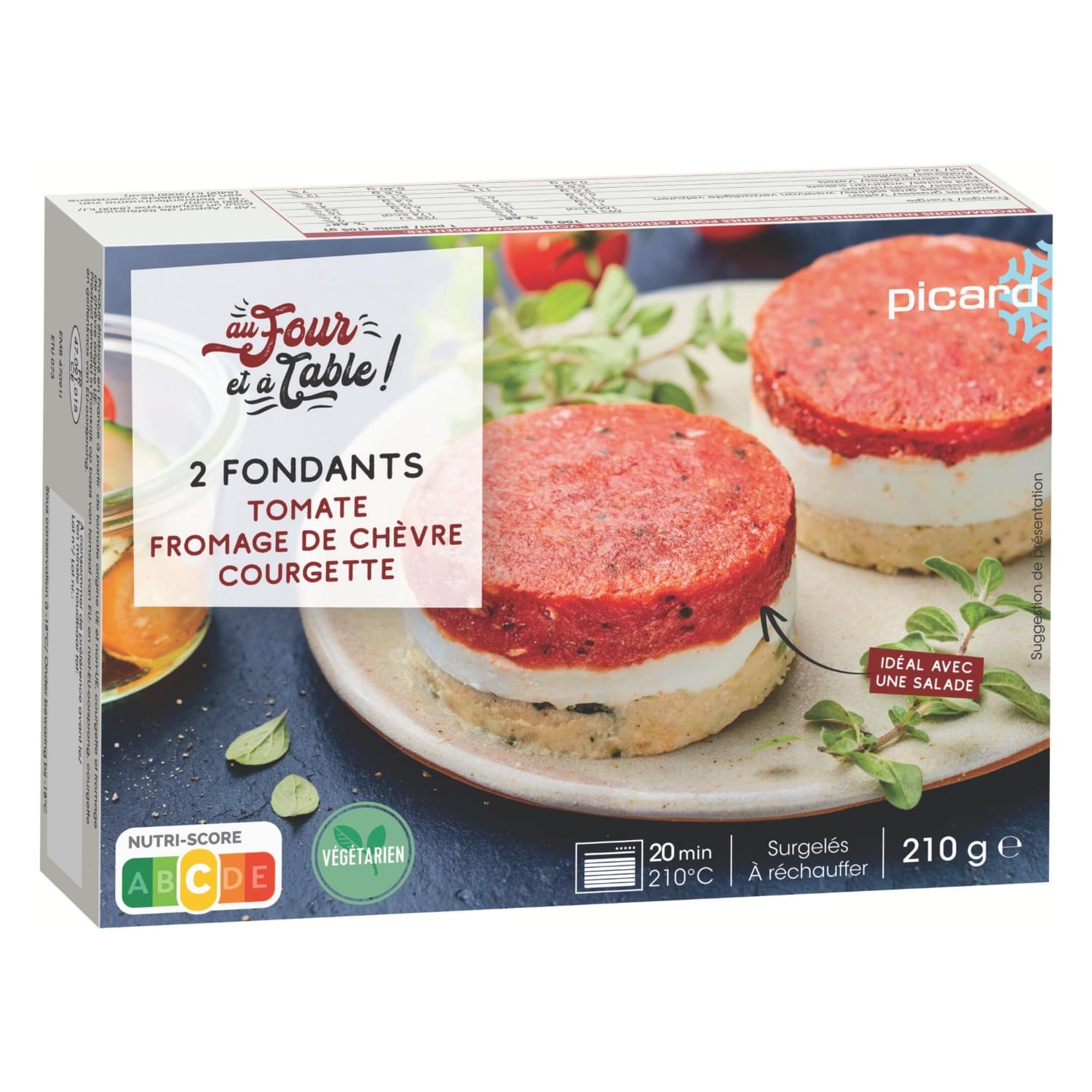 トマト、シェーブルチーズ、ズッキーニのフォンダン