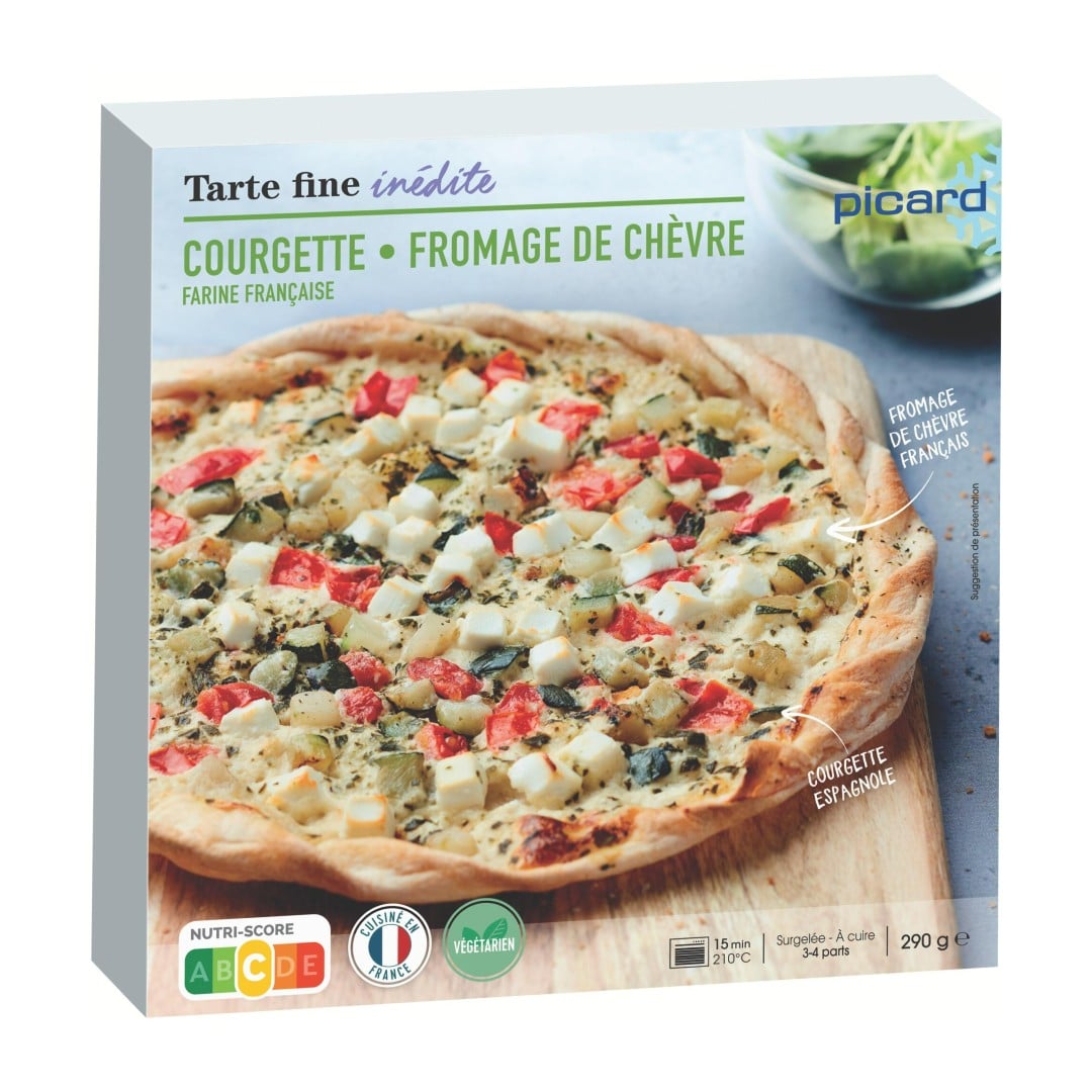 ズッキーニとシェーブルチーズの薄生地タルト