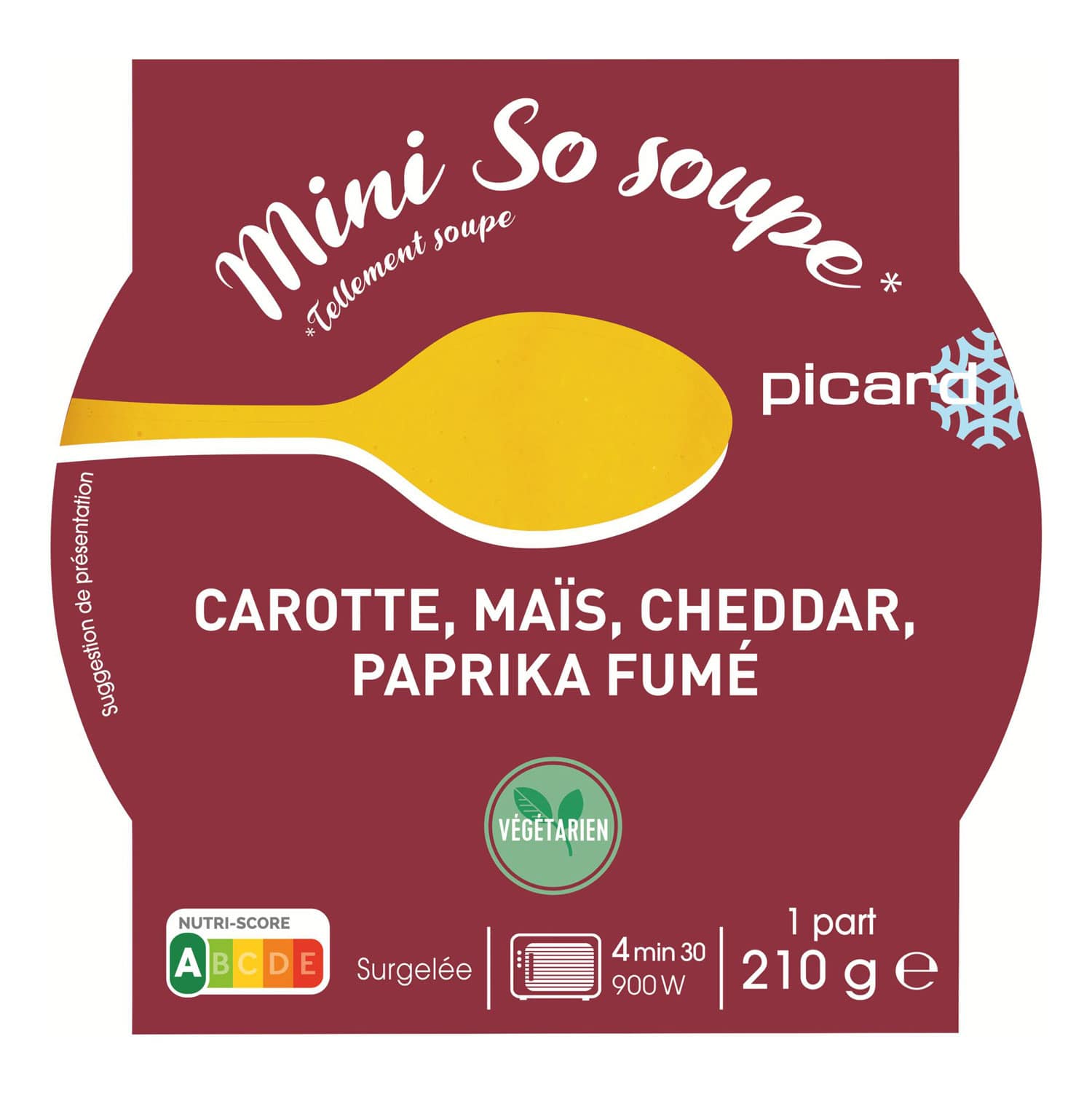 ニンジン、コーン、チェダーチーズ、スモークパプリカのスープ