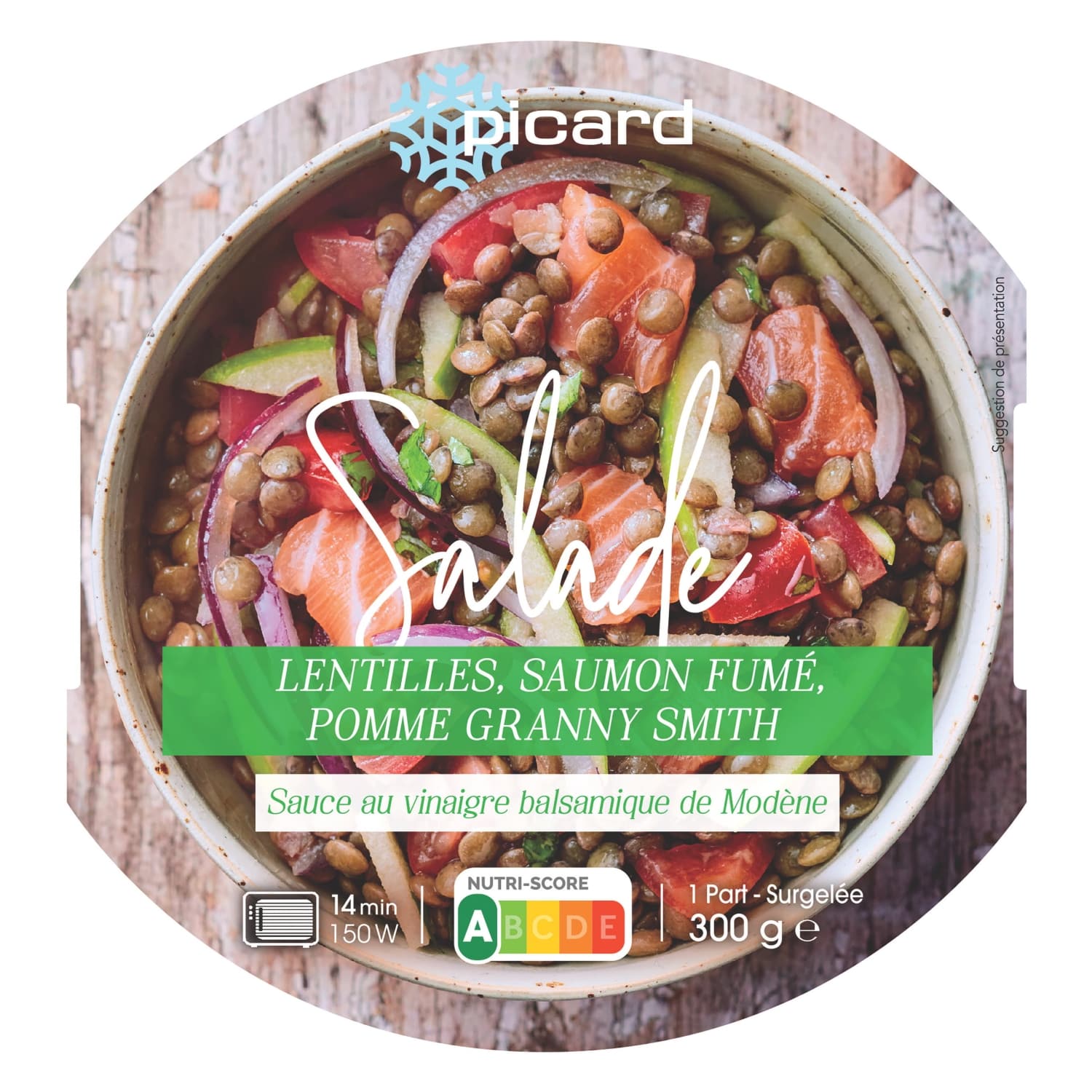 レンズ豆とスモークサーモン、リンゴのサラダ