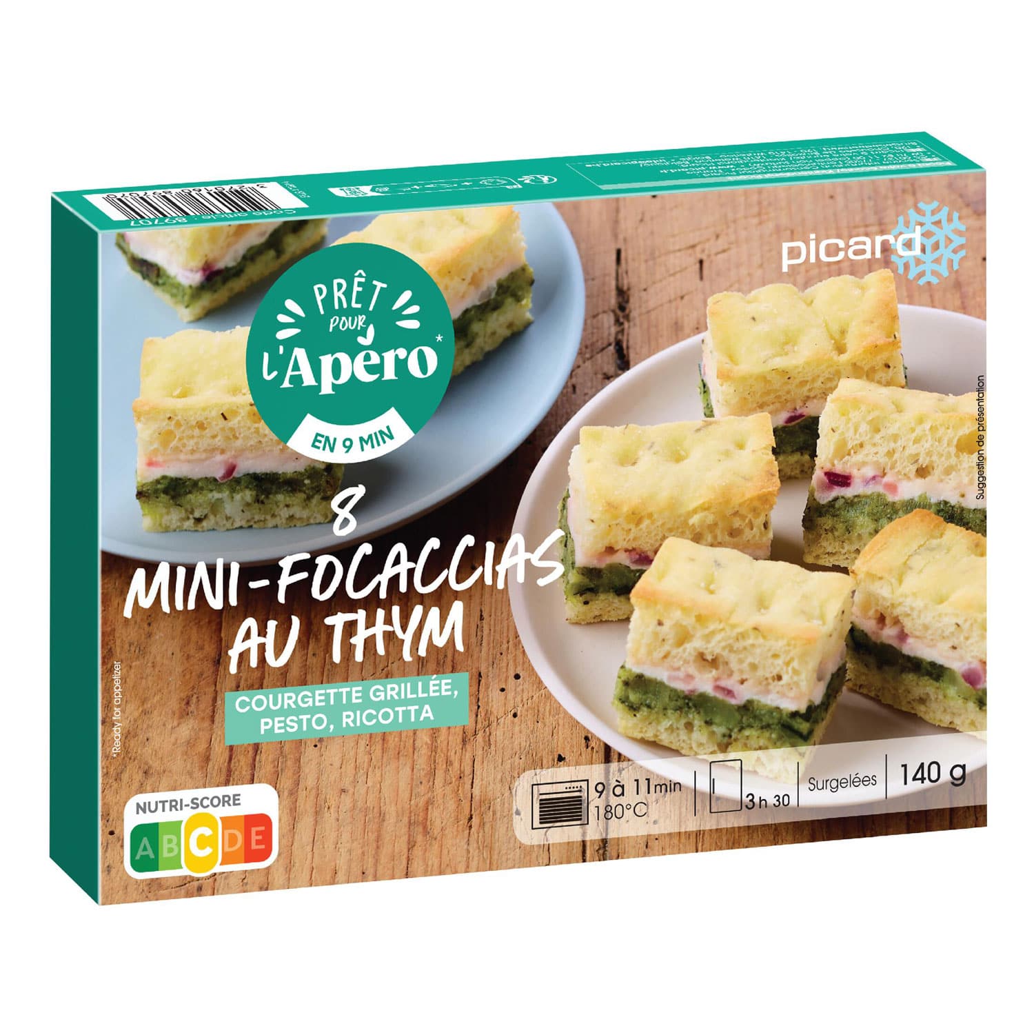 グリルズッキーニとチーズのミニフォカッチャ