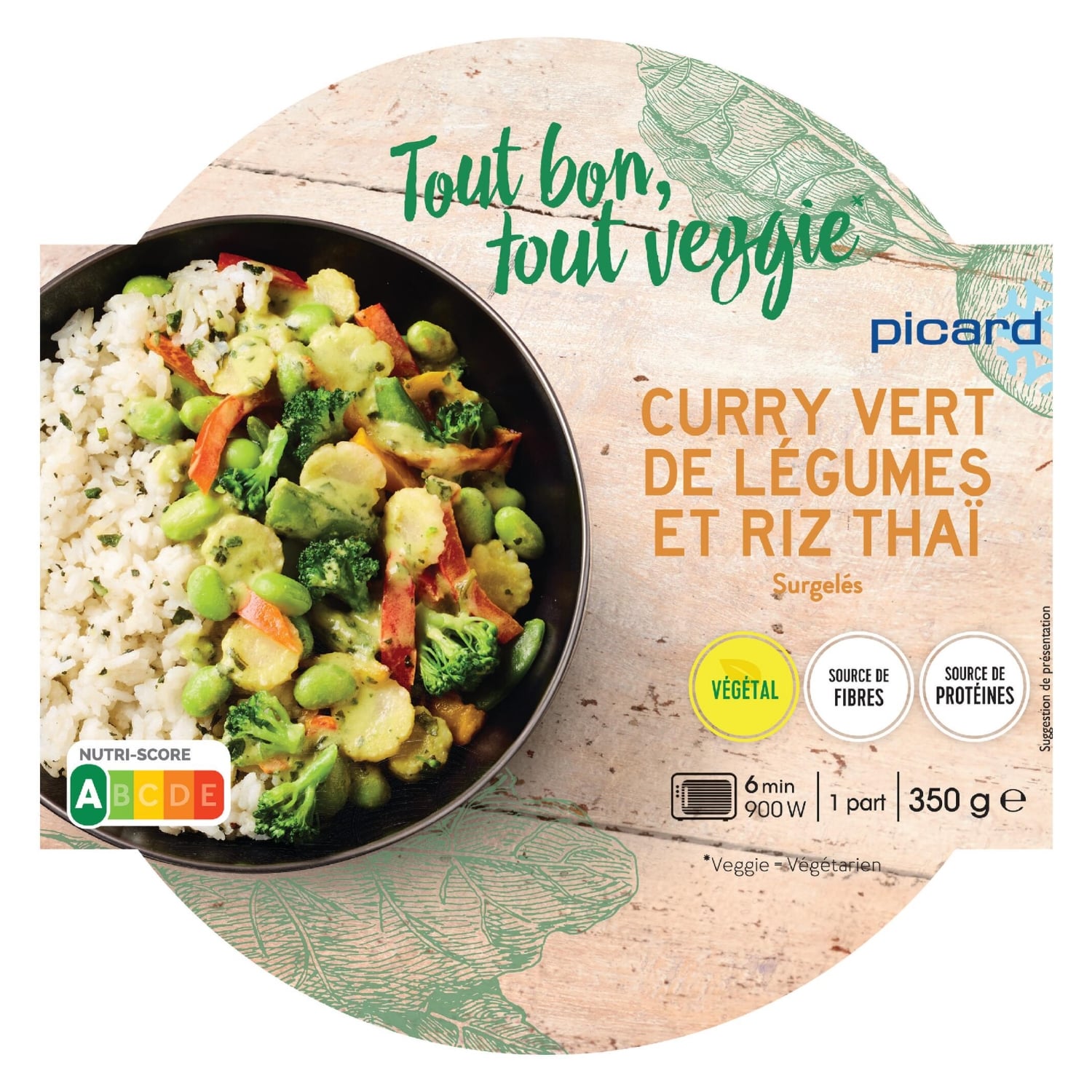 いろいろ野菜のグリーンカレー、タイ米添え