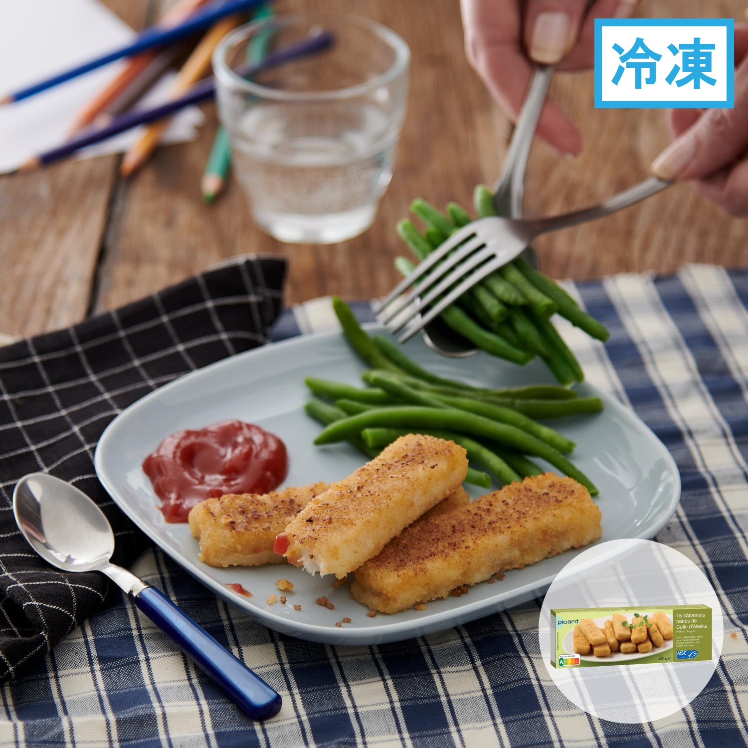 白身魚のスティックフライ