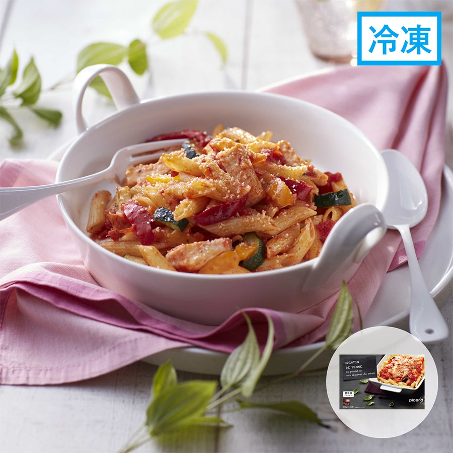 鶏肉と夏野菜のペンネ