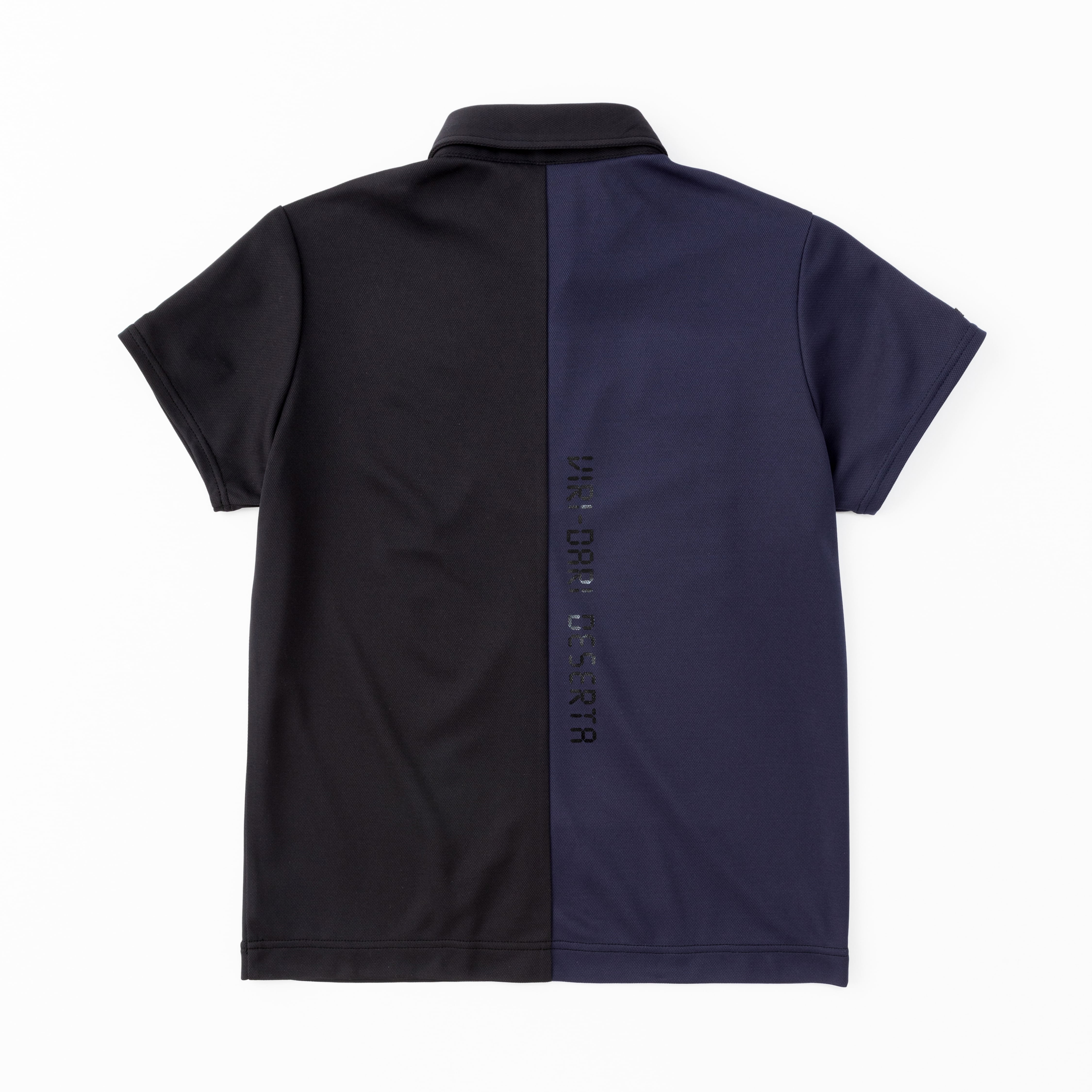 Center Bi-Color S/S Polo【L】 Black×Navy L