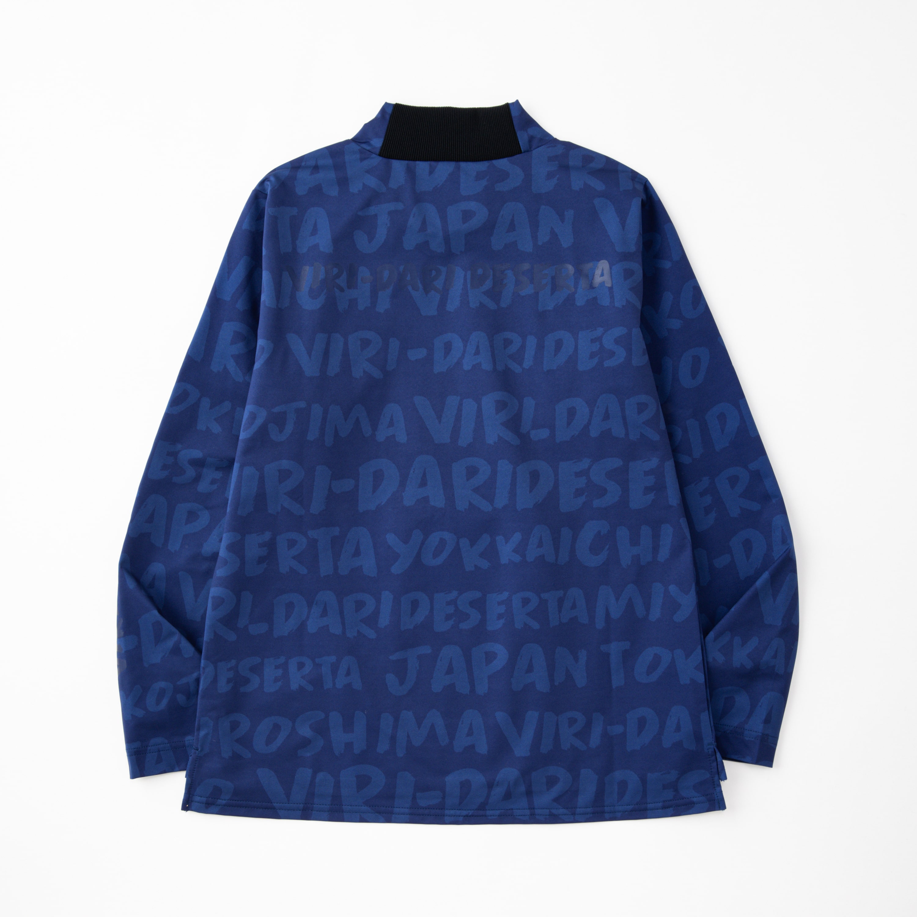 L/S Mock Neck Tee Logo Grafity Print【L】 Navy L