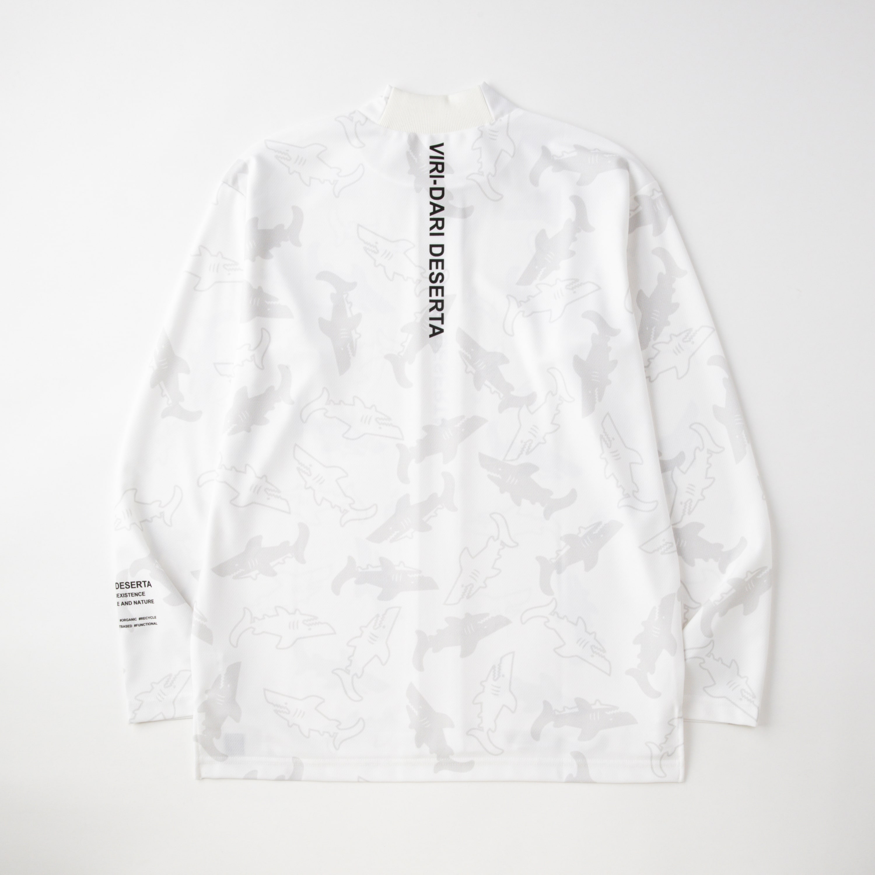 L/S Mock Neck Tee Victor Print【M】 White M