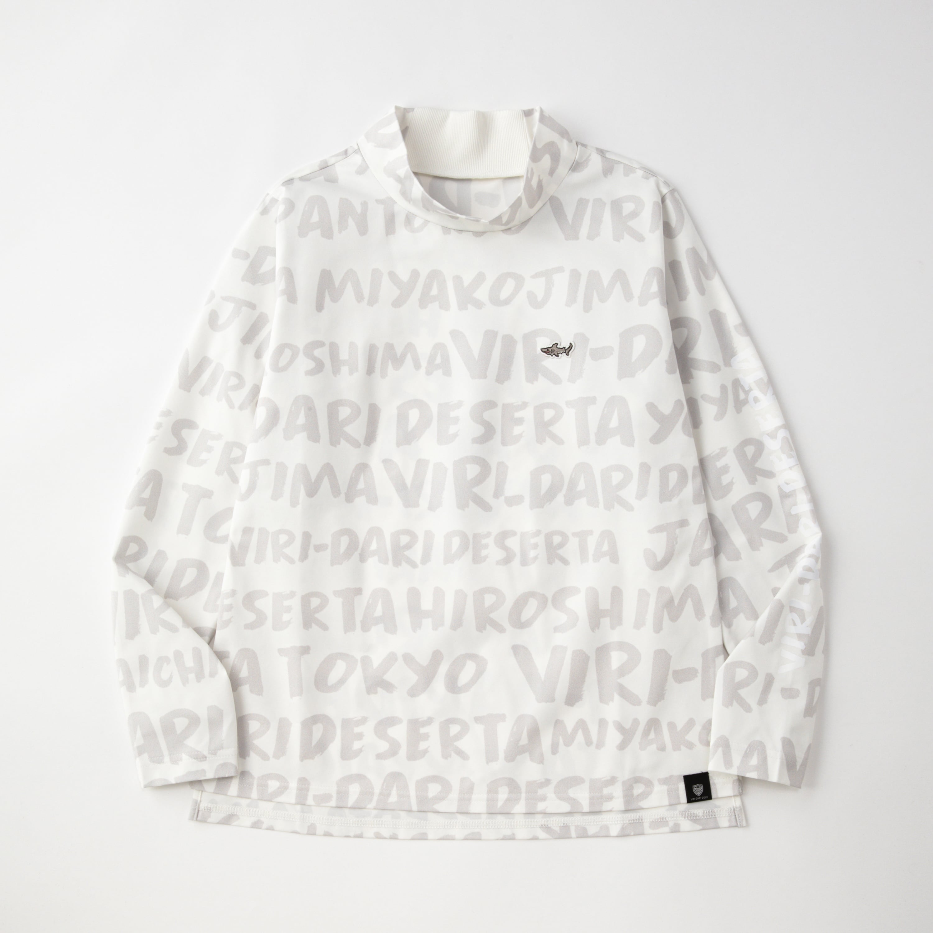 L/S Mock Neck Tee Logo Grafity Print【L】