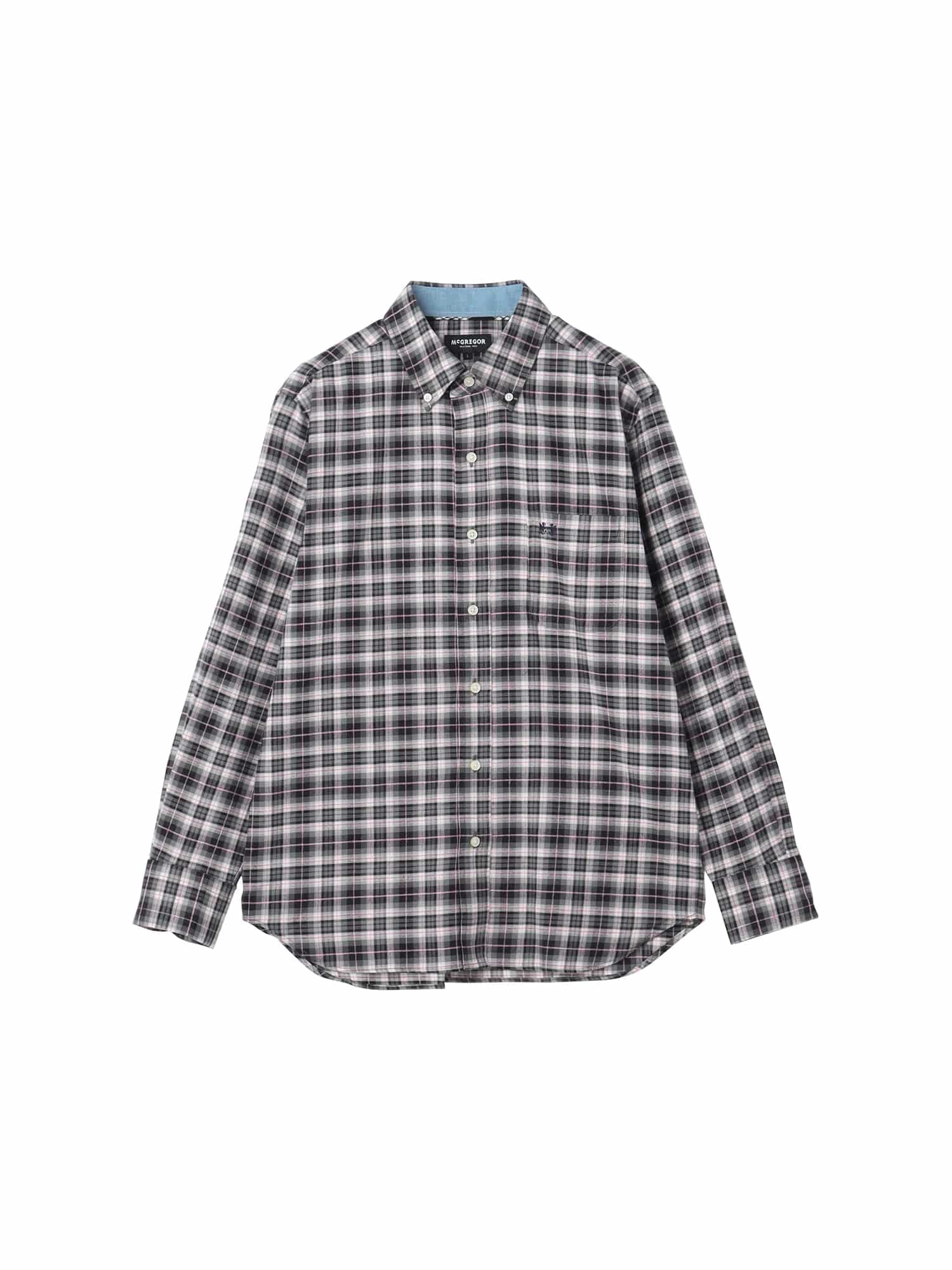 McGREGOR<メンズ>杢ラインチェック チャコール XL