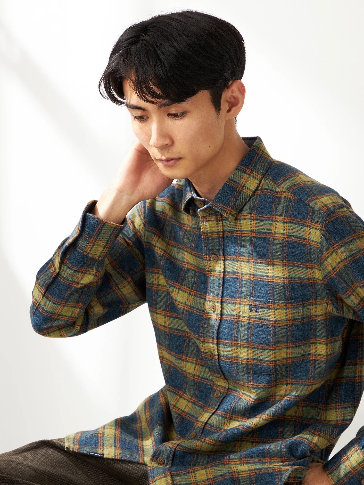 McGREGOR<メンズ>三つ杢チェック モス M