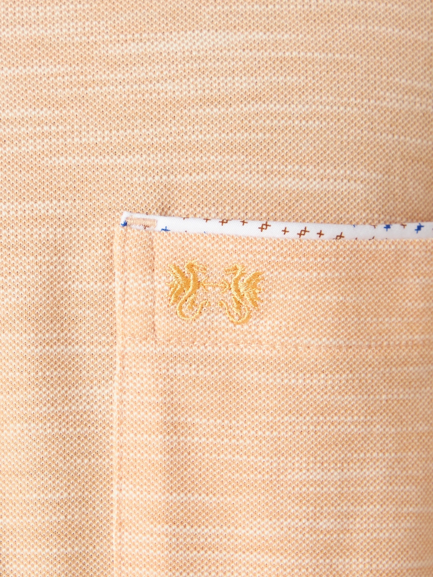 McGREGOR<メンズ>薄長袖ポロ襟裏布帛 アプリコットオレンジ M