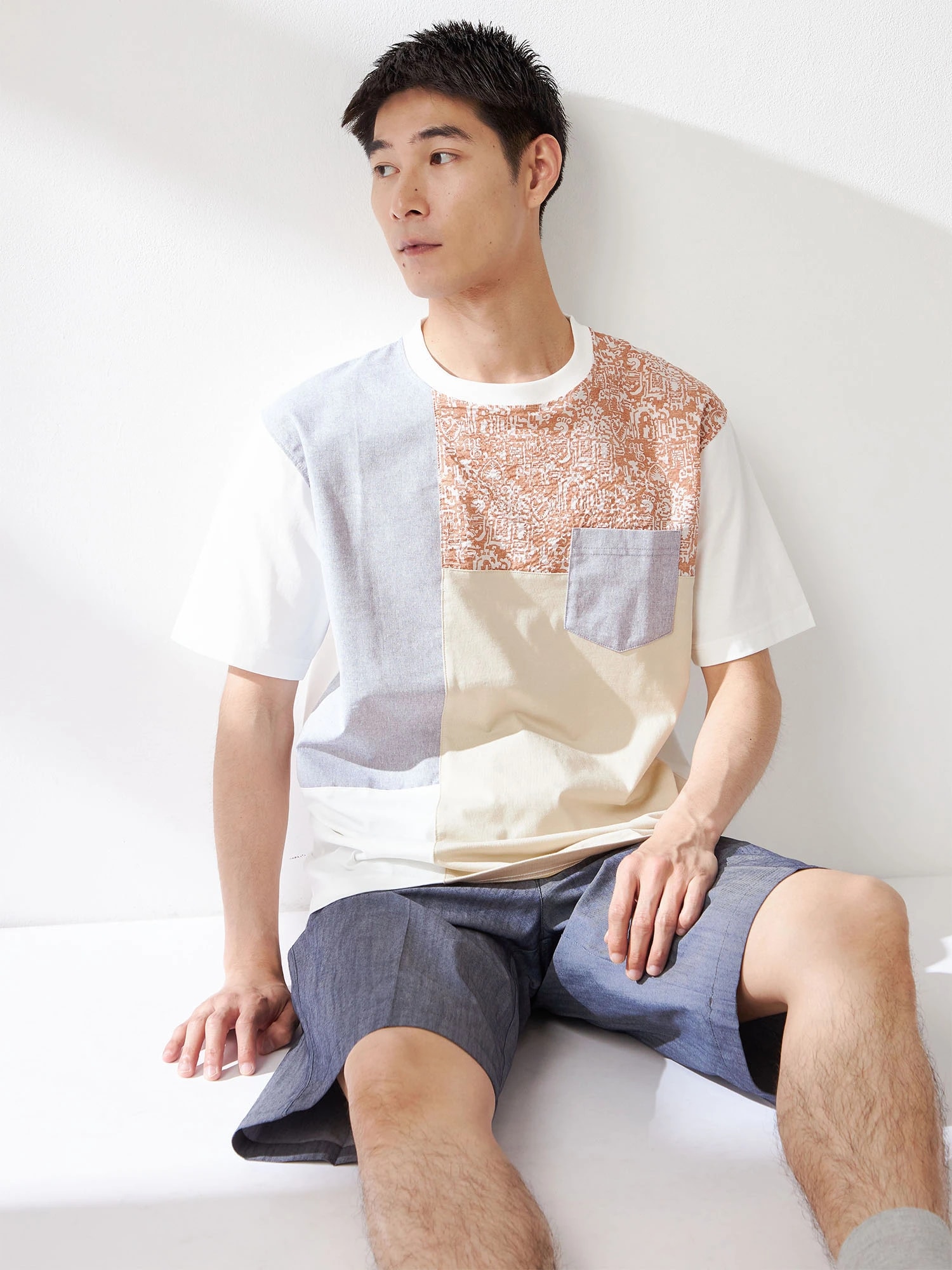 McGREGOR<メンズ>アーカイブリゾートブロッキングTシャツ アイボリー M