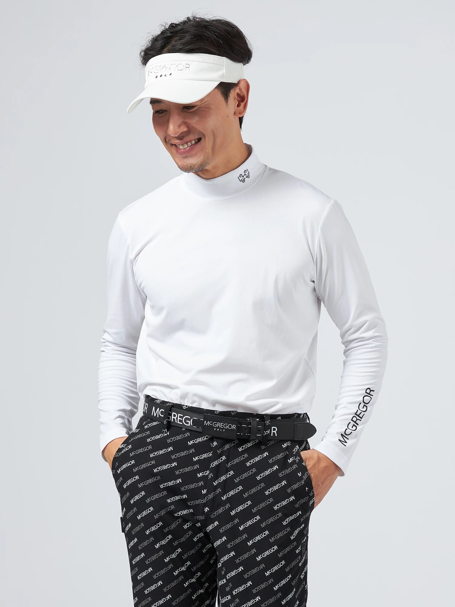 McGREGOR GOLF <メンズ>無地モックネック アイボリー L