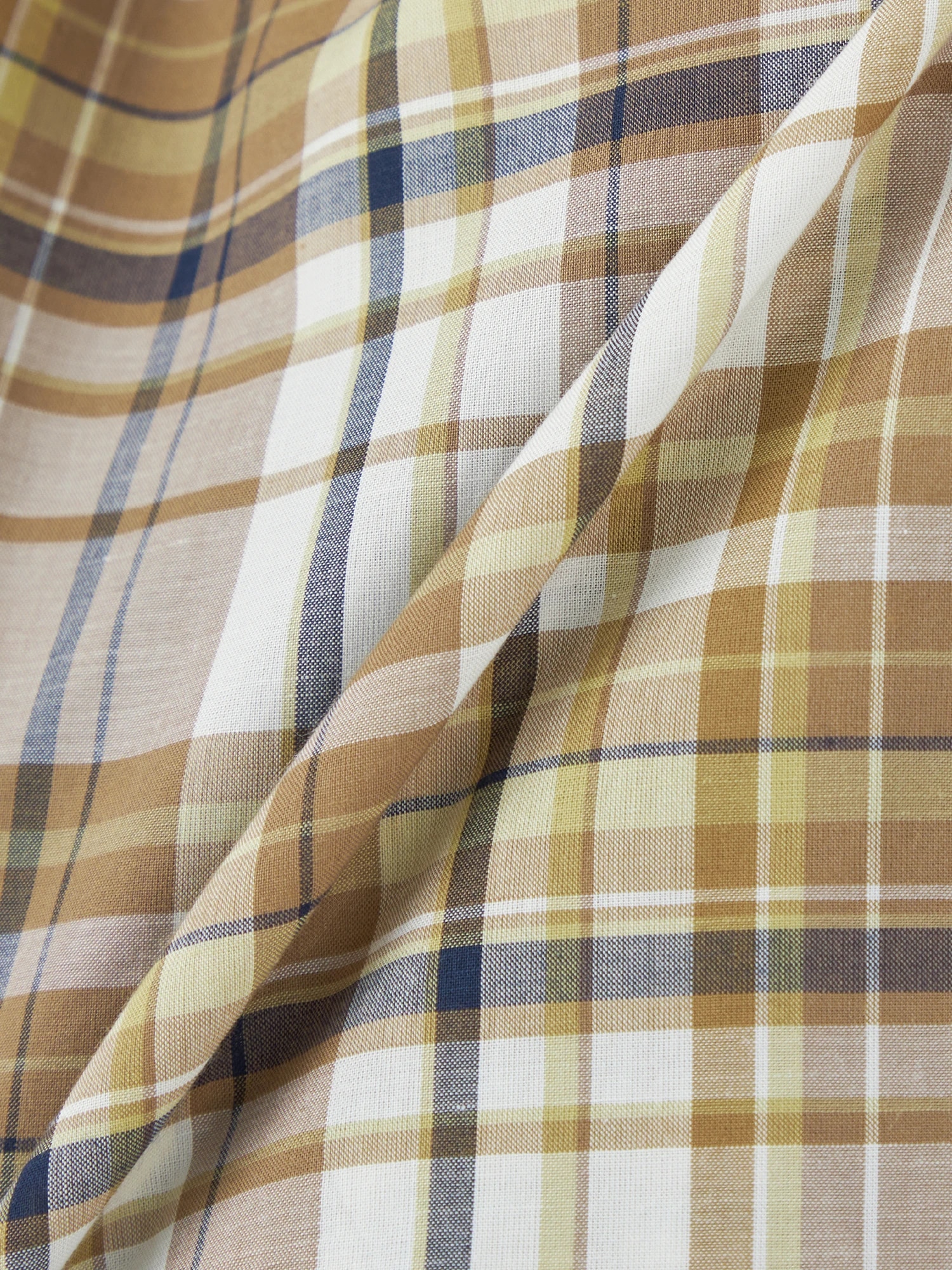 McGREGOR<ウィメンズ>ノーカラーチェックブラウス イエロー M