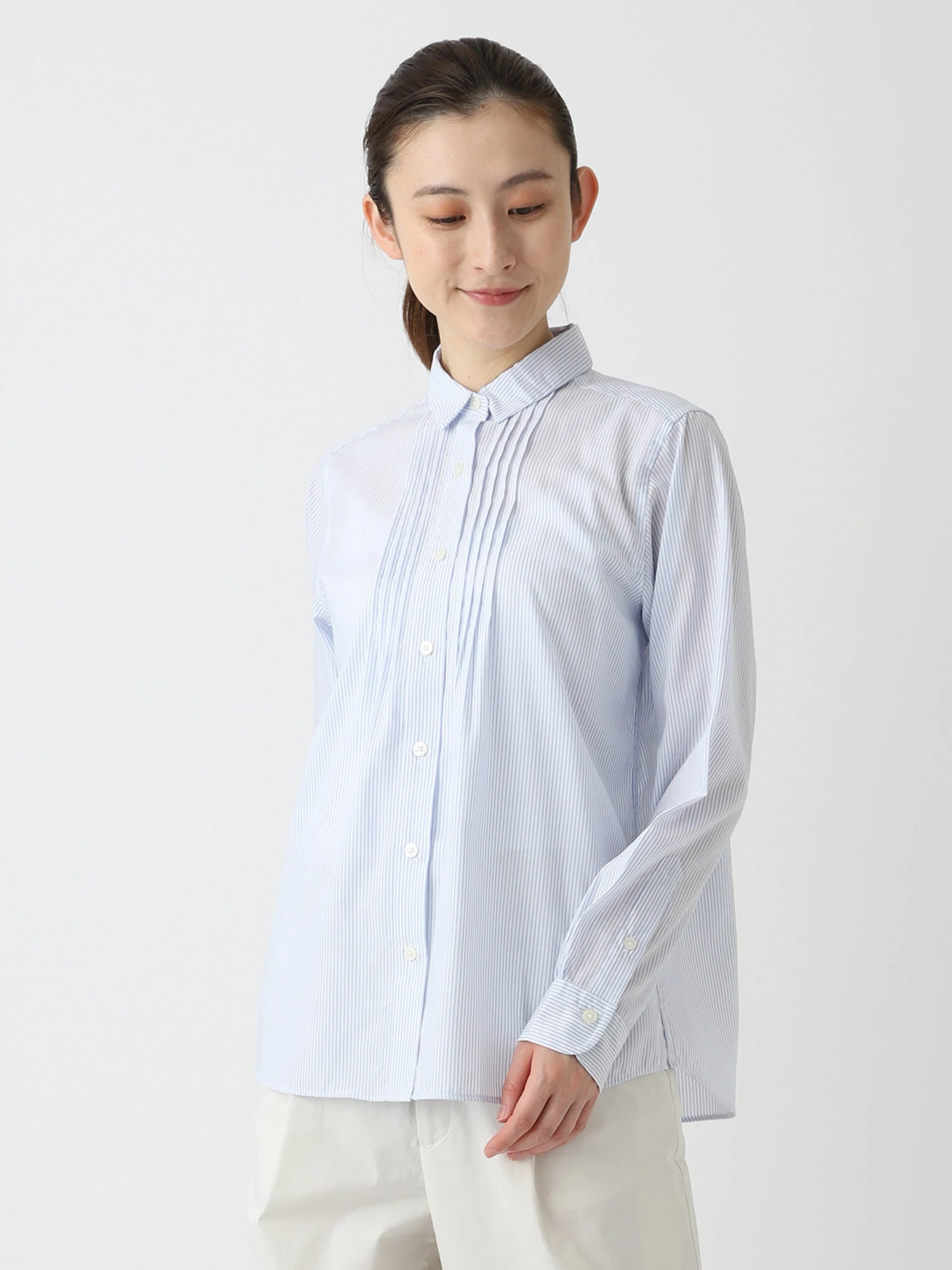 McGREGOR【ウィメンズ】コットンリヨセルストライプブラウス(M  