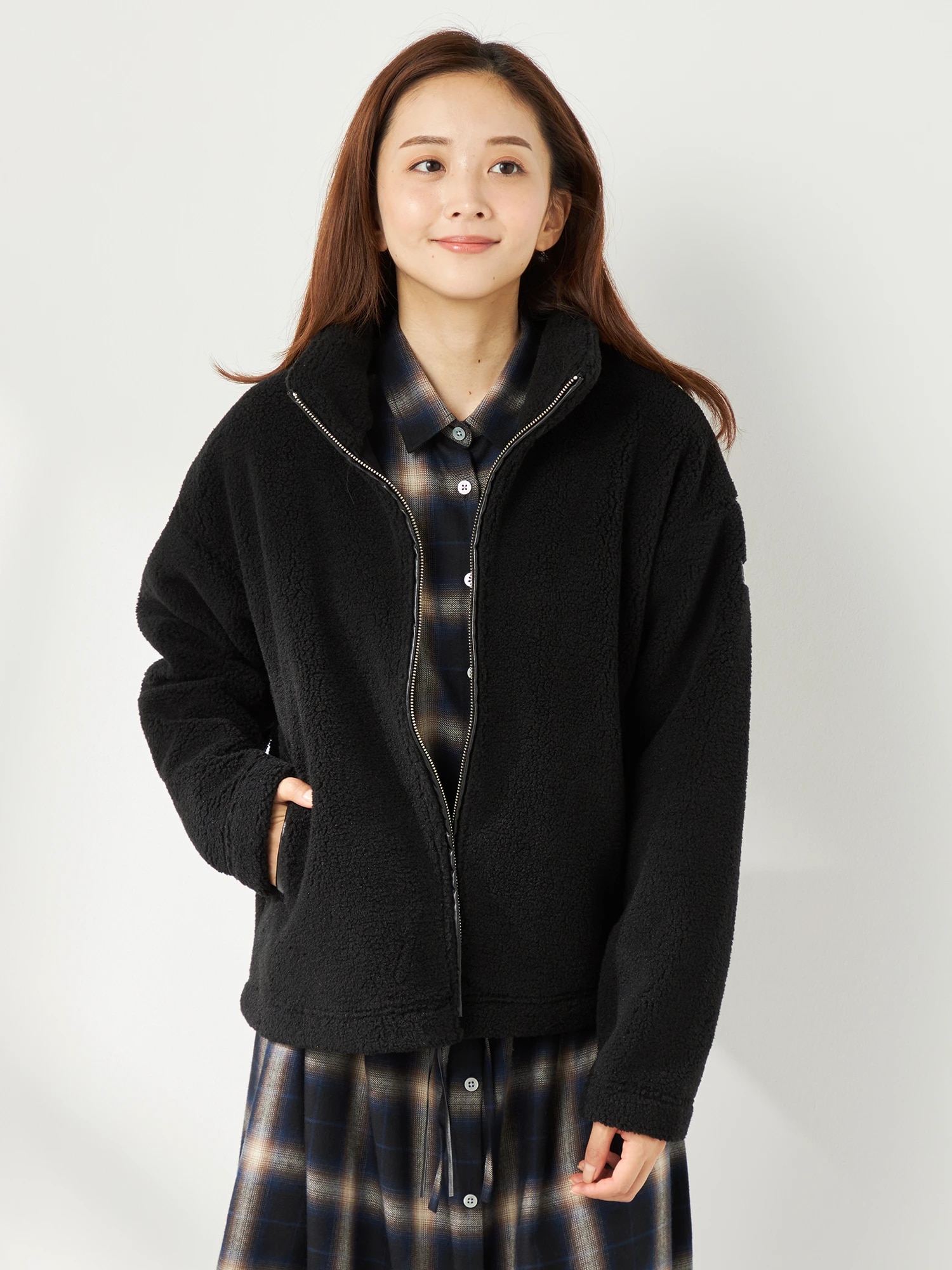 McGREGOR<ウィメンズ>ボアブルゾン ブラック L