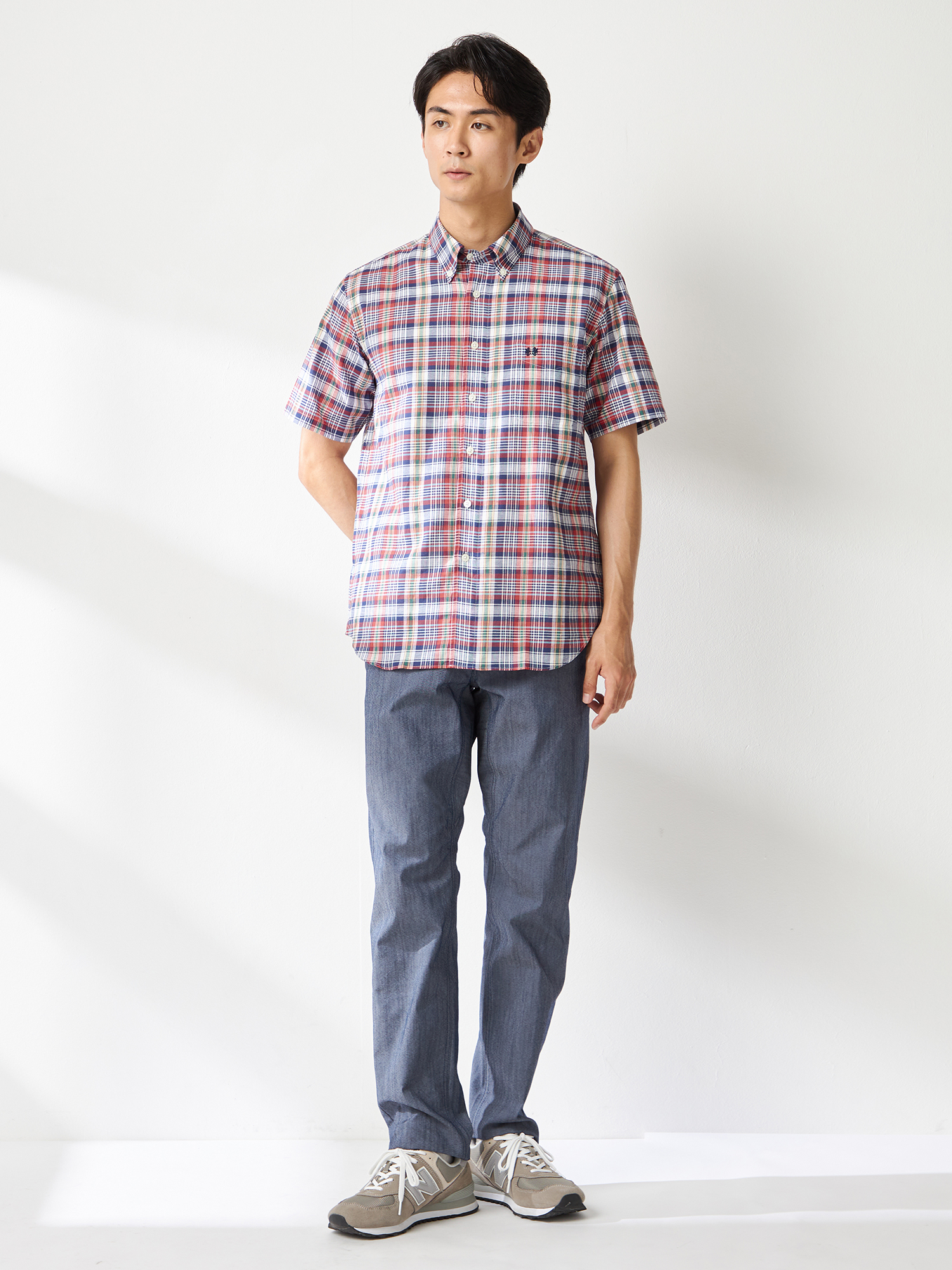 McGREGOR<メンズ>マドラスチェックシャツ レッド L