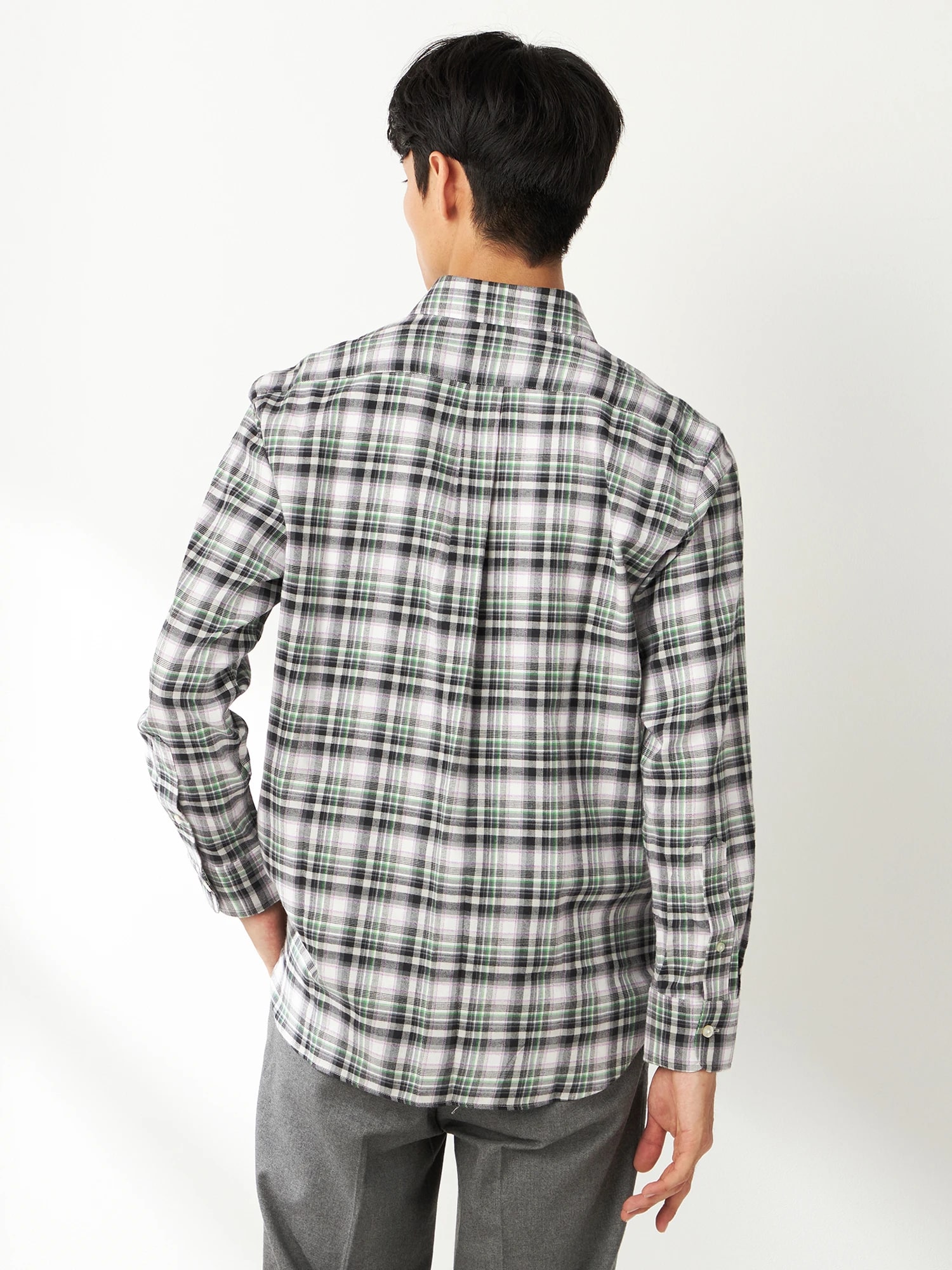 McGREGOR<メンズ>杢ラインチェック シルバーグレー M