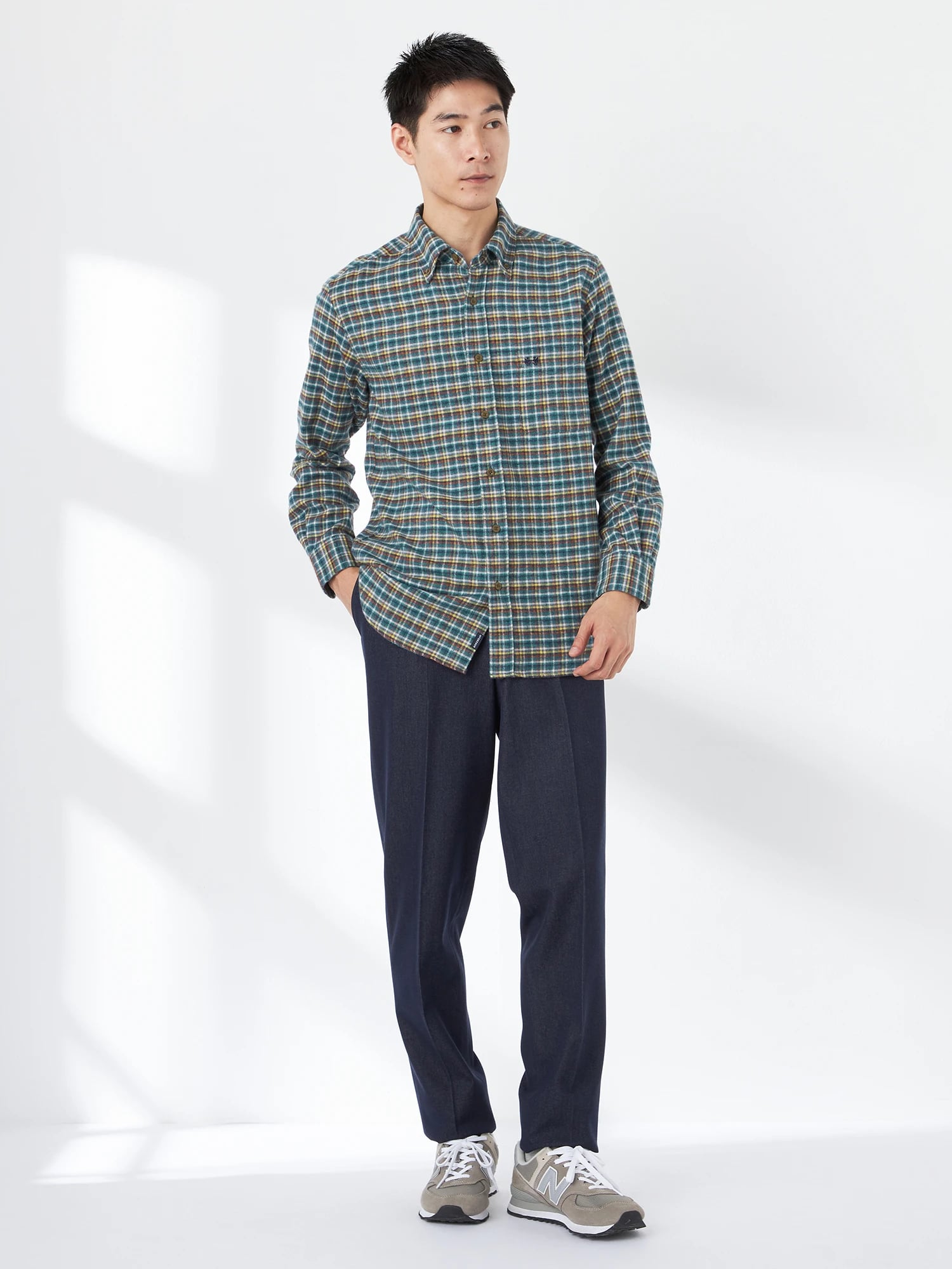 McGREGOR<メンズ>三つ杢シャツ グリーン L