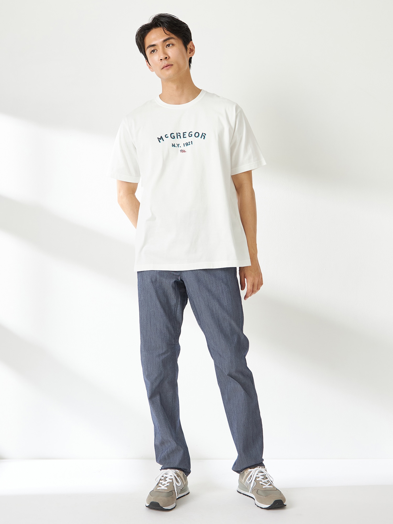 McGREGOR<メンズ>ロゴプリントTシャツ アイボリー L