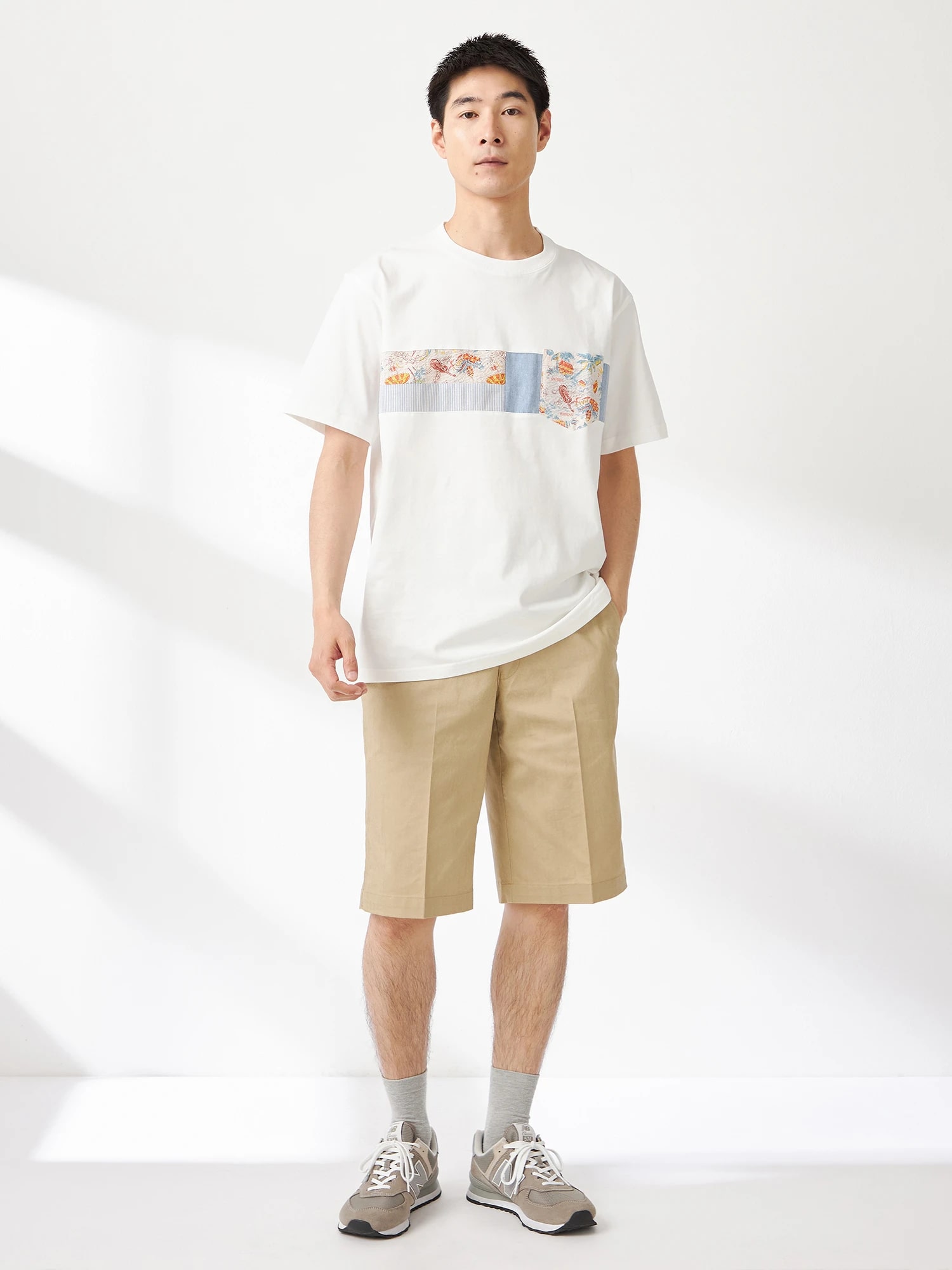 McGREGOR<メンズ>アーカイブリゾート胸切替Tシャツ アイボリー M
