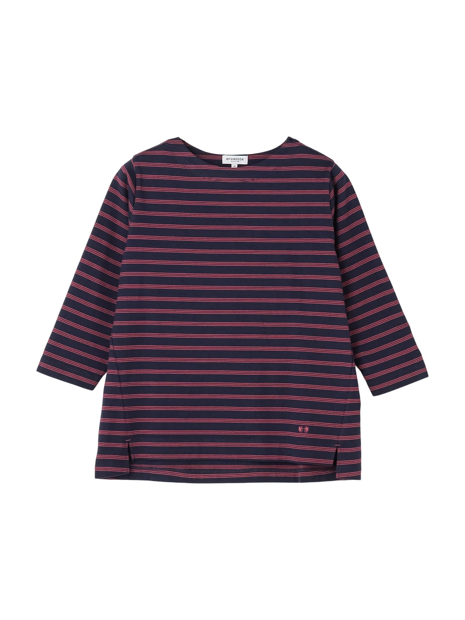 McGREGOR<ウィメンズ>コットンボーダーT ネイビー M