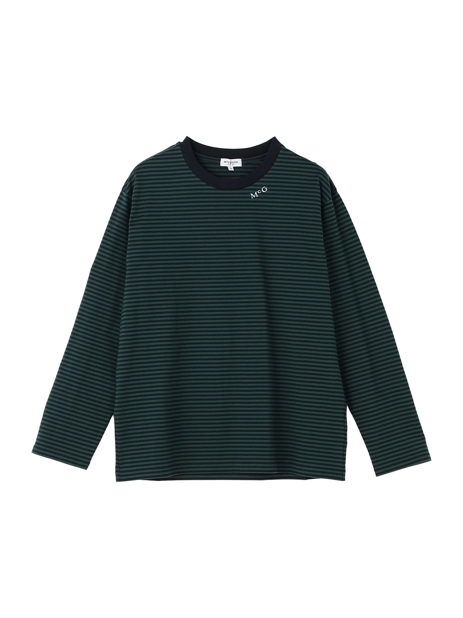 McGREGOR<ウィメンズ>ボーダー&無地T ダークグリーン L