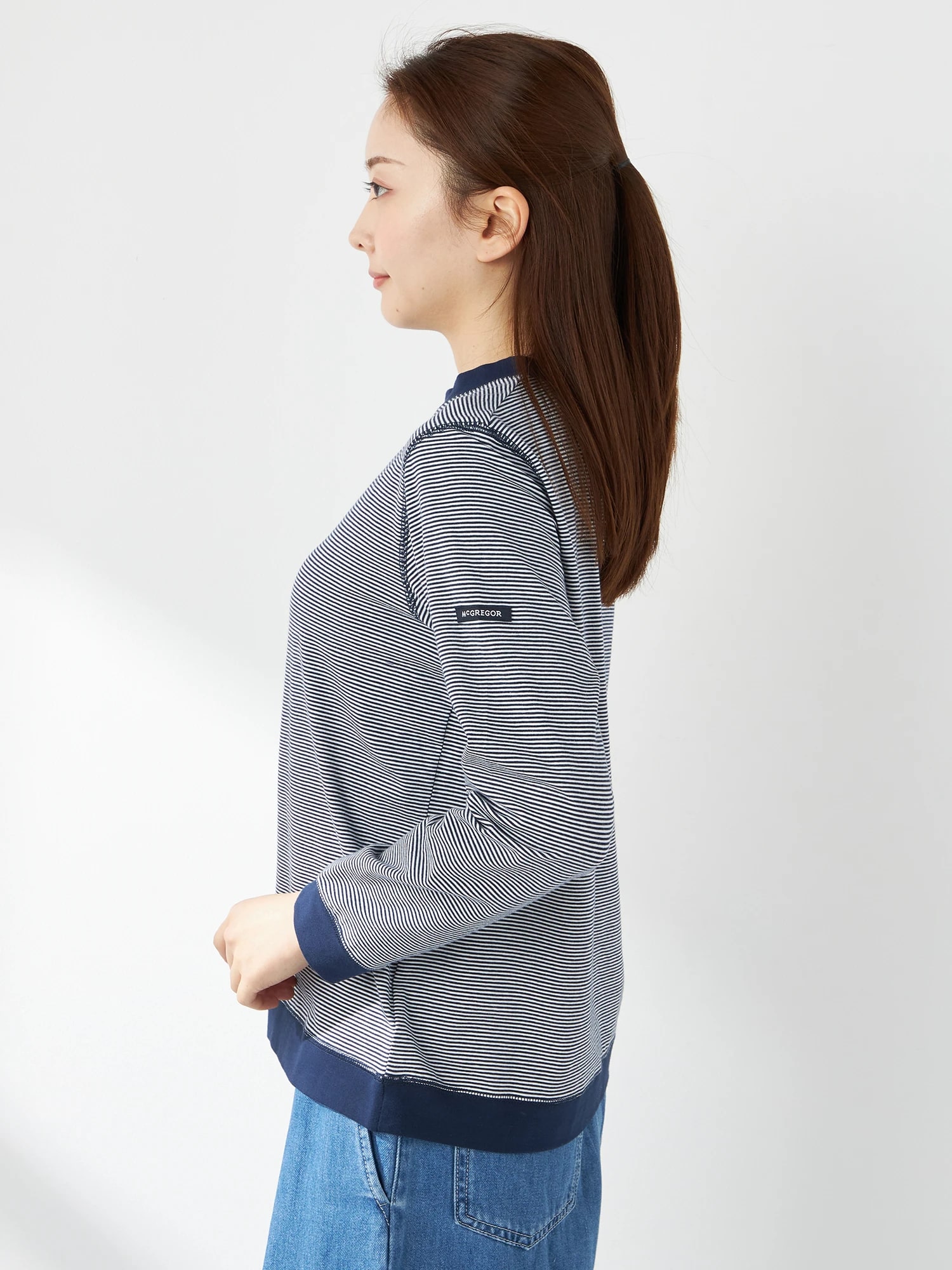 McGREGOR<ウィメンズ>ボーダーT ネイビー M