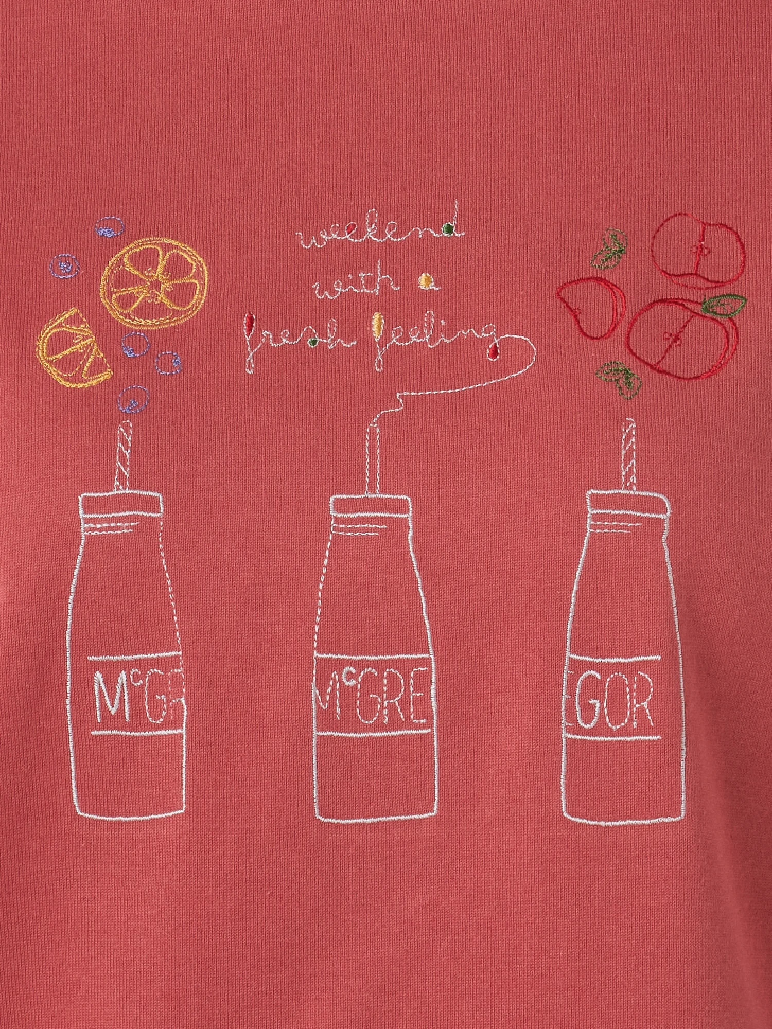 McGREGOR<ウィメンズ>刺繍Tシャツ ダークコーラル M