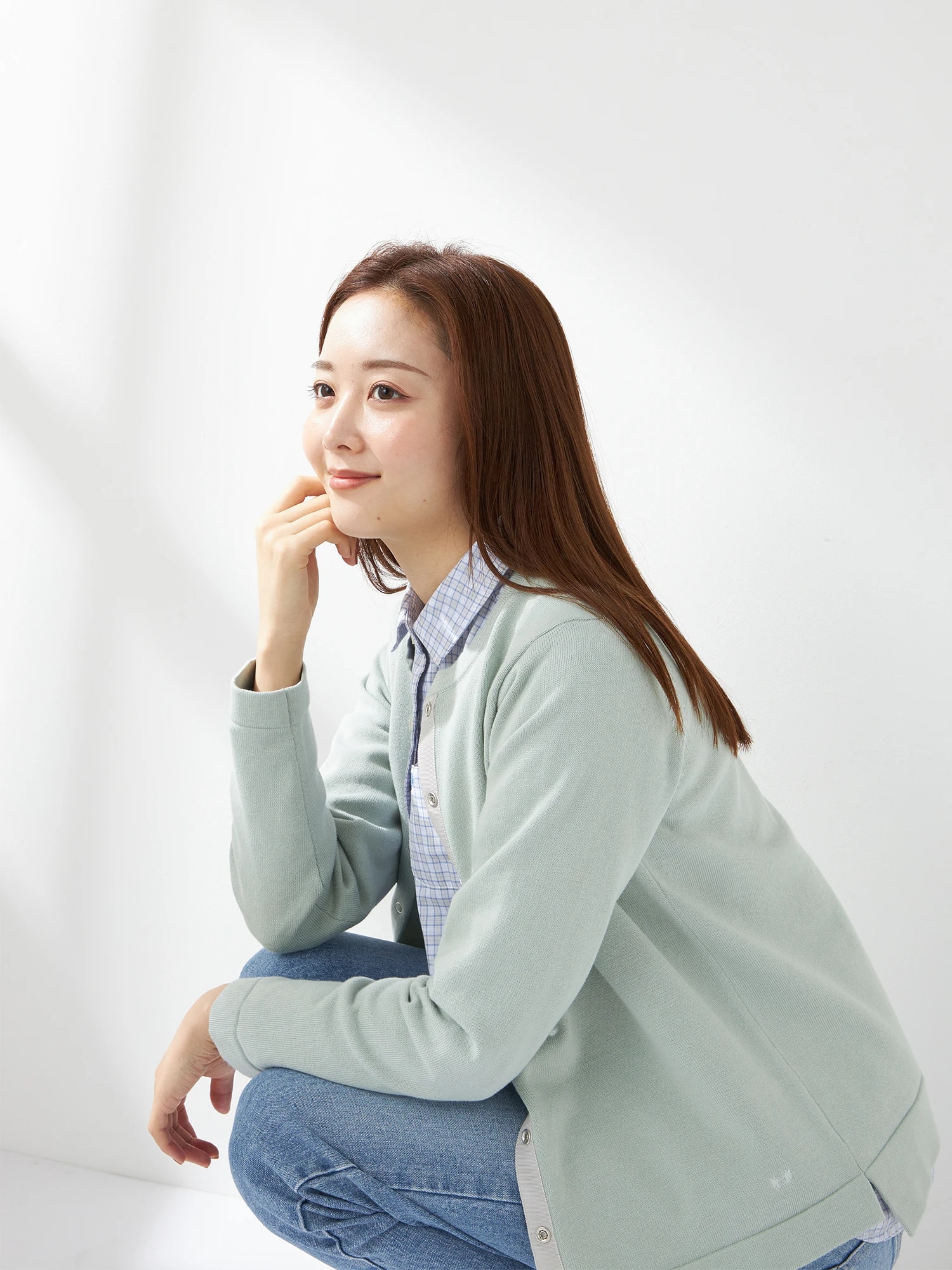 McGREGOR<ウィメンズ>プレーティングコットンカーディガン ミント M