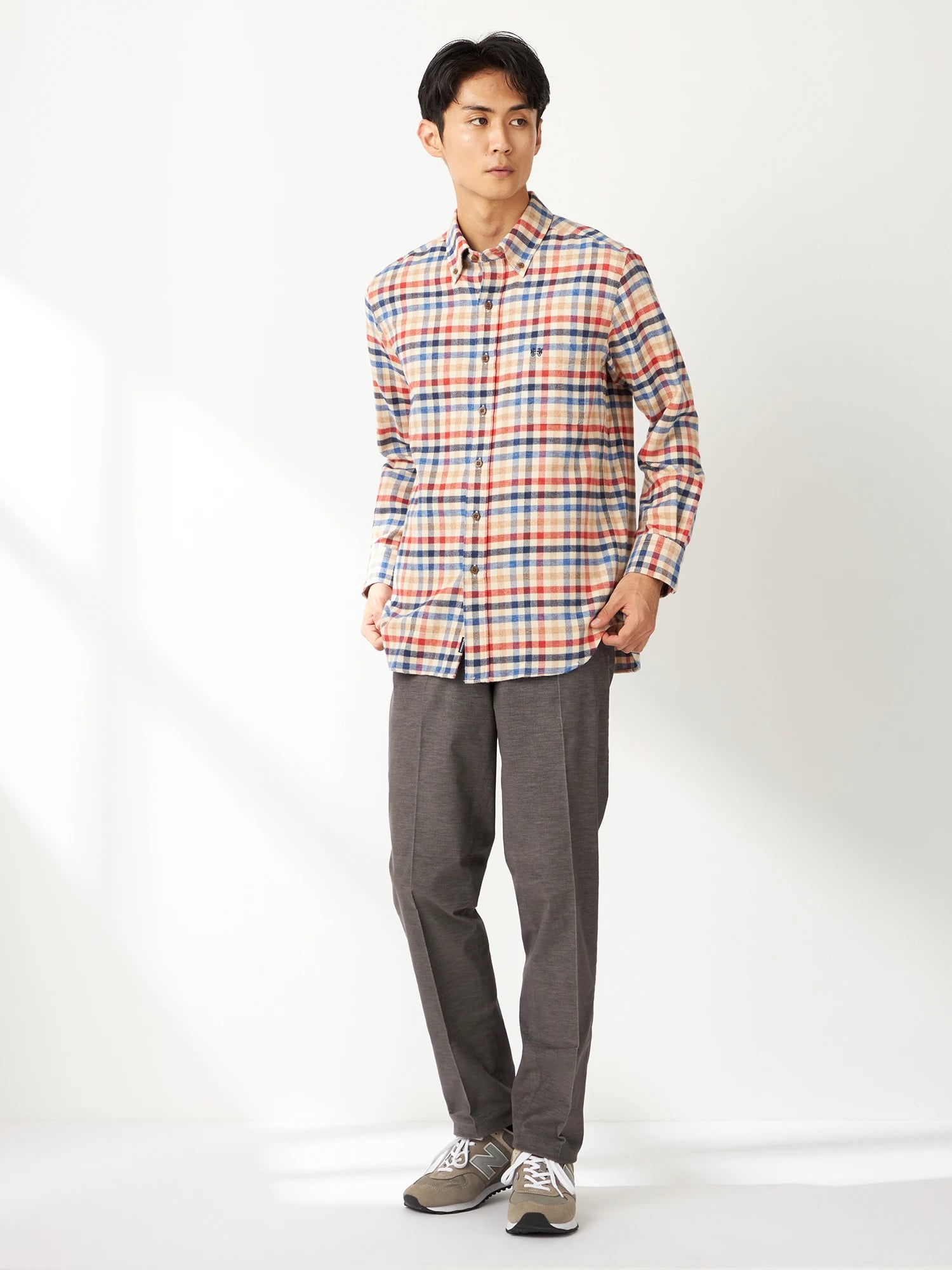 McGREGOR<メンズ>三つ杢カジュアルチェック サンドベージュ M