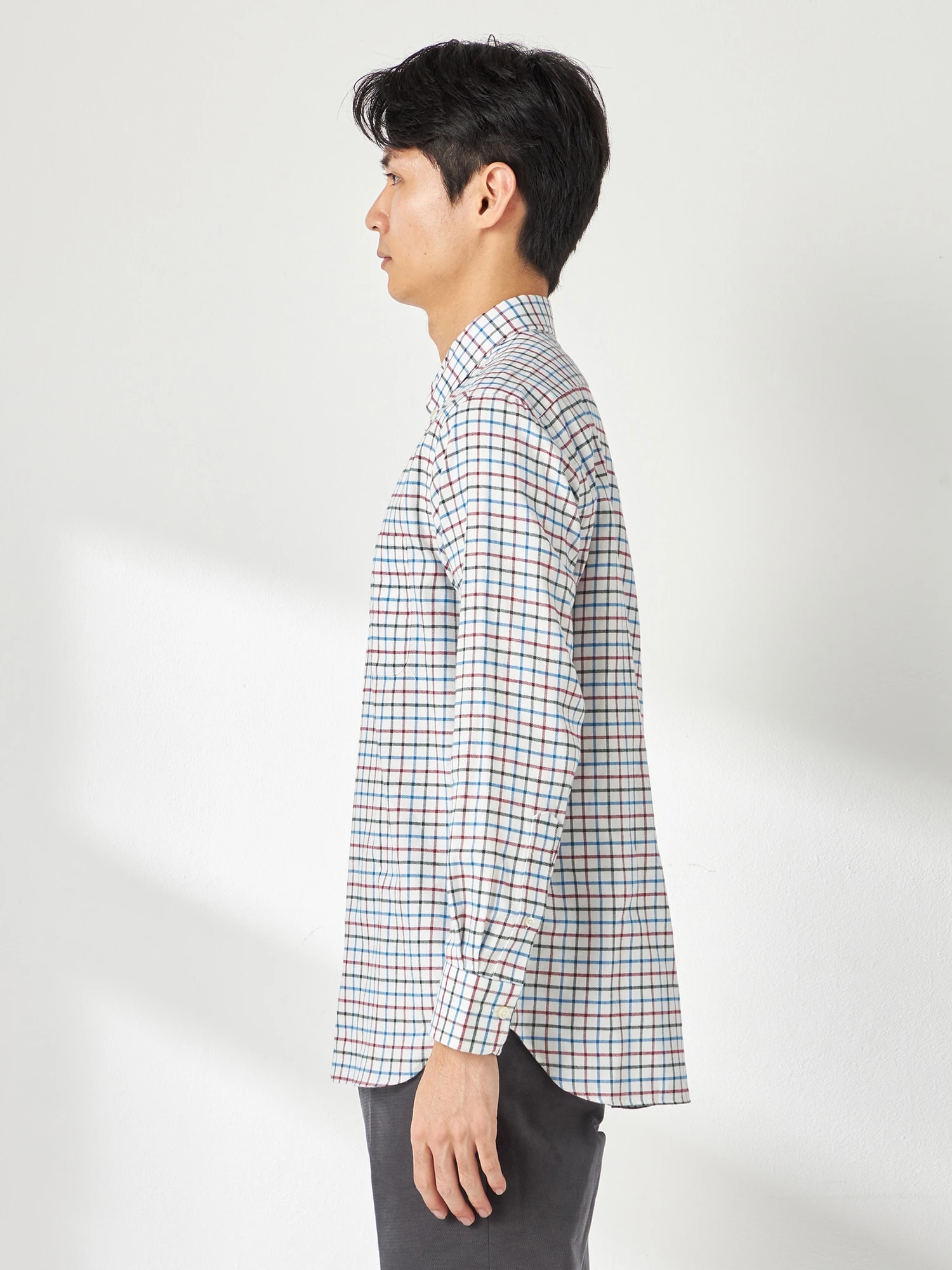 McGREGOR<メンズ>微起毛タッターソールシャツ ミディアムネイビー M