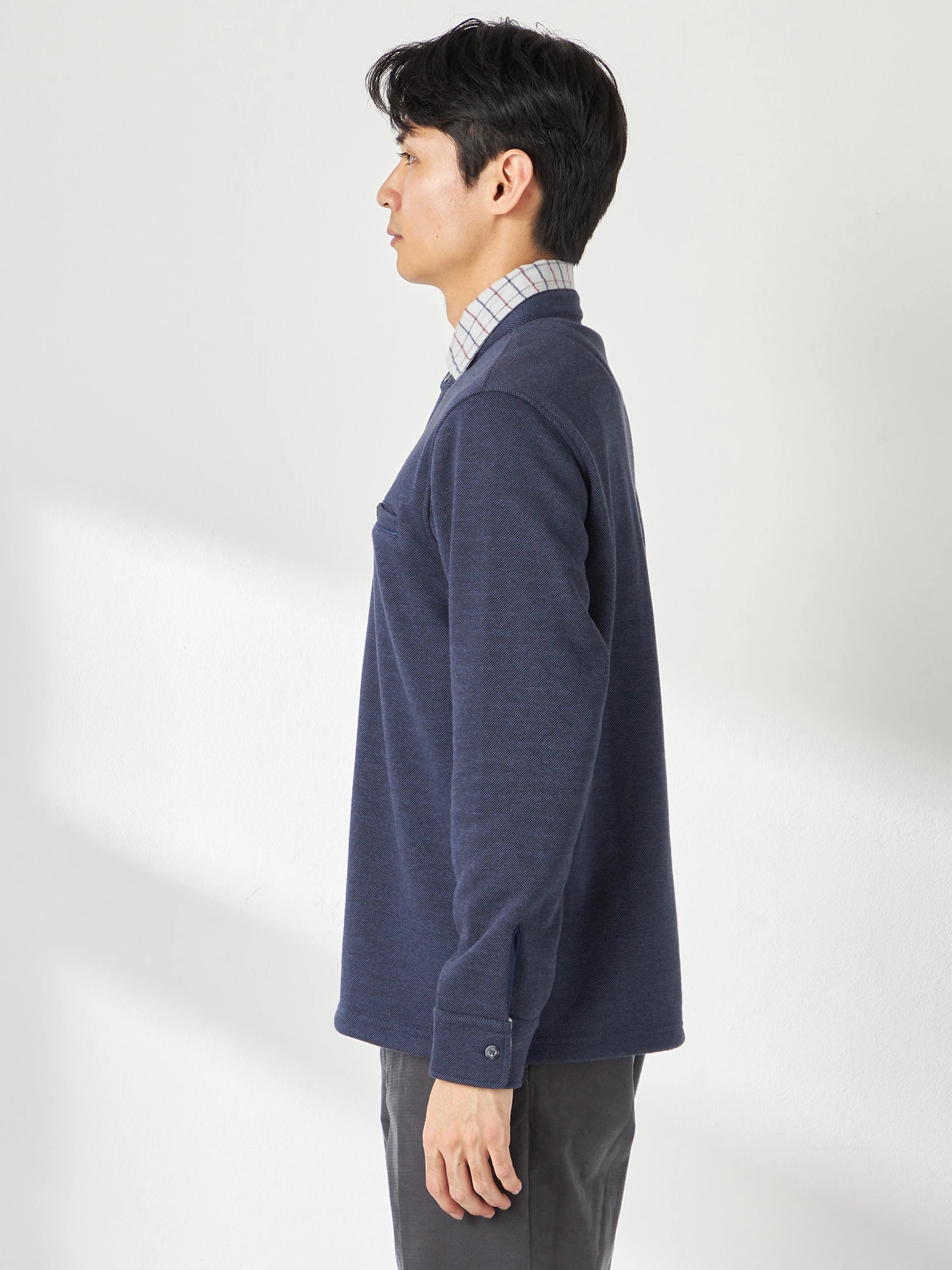 McGREGOR<メンズ>裏ボアフェイクレイヤードカットソー ネイビー M