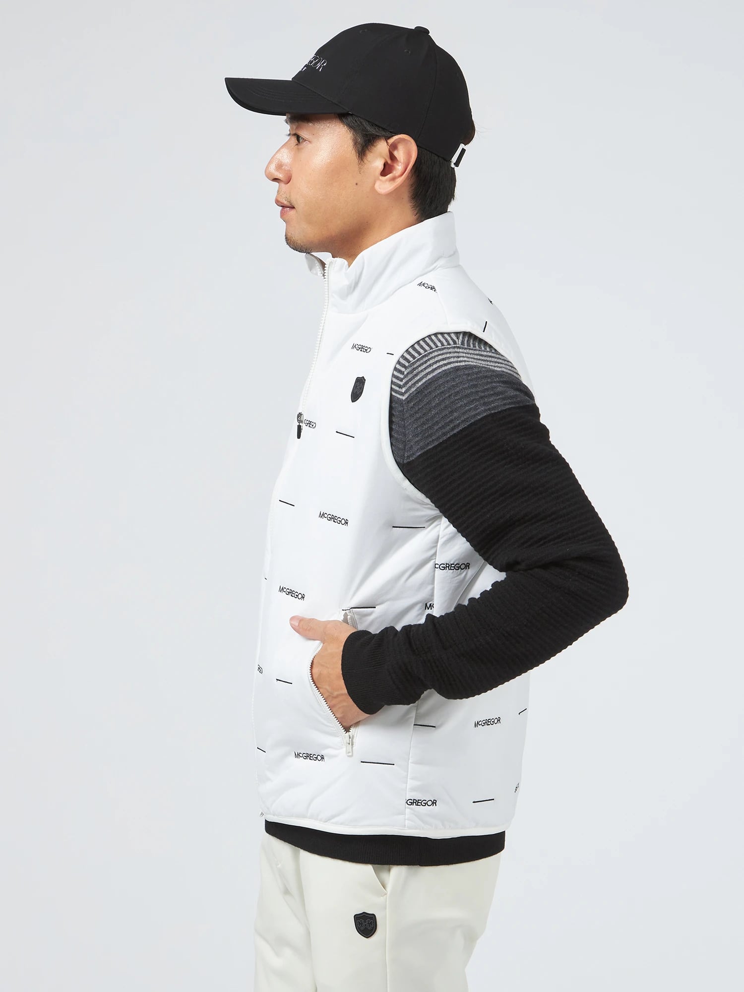 McGREGOR GOLF<メンズ> ロゴ刺繍中綿ベスト アイボリー L
