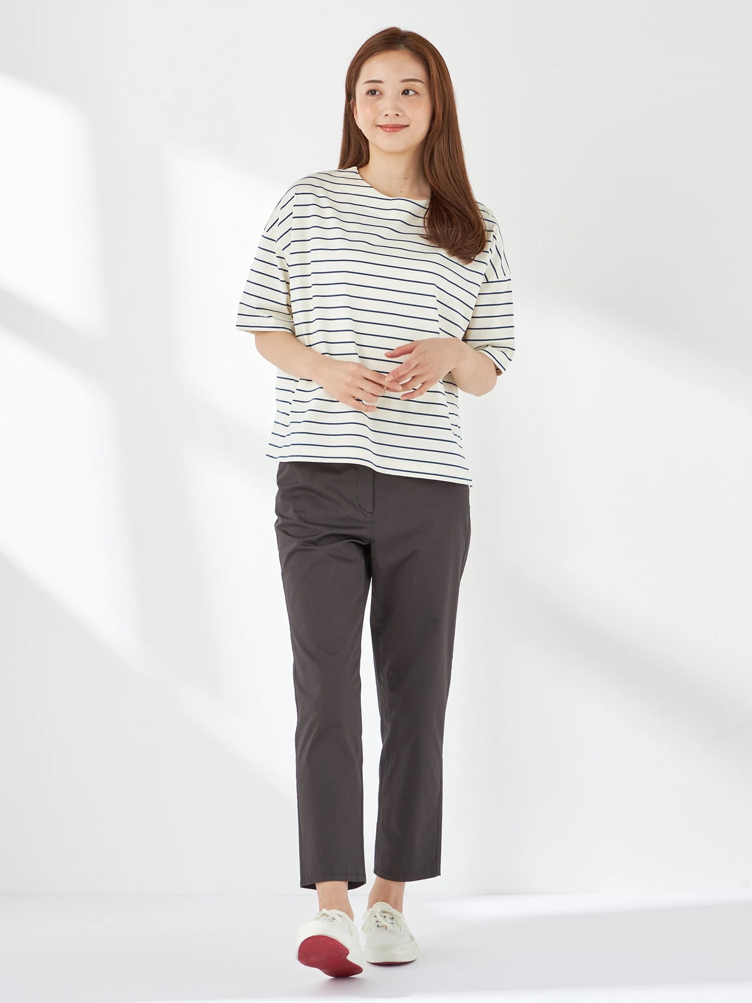 McGREGOR<ウィメンズ>マリンパネルボーダー アイボリー M