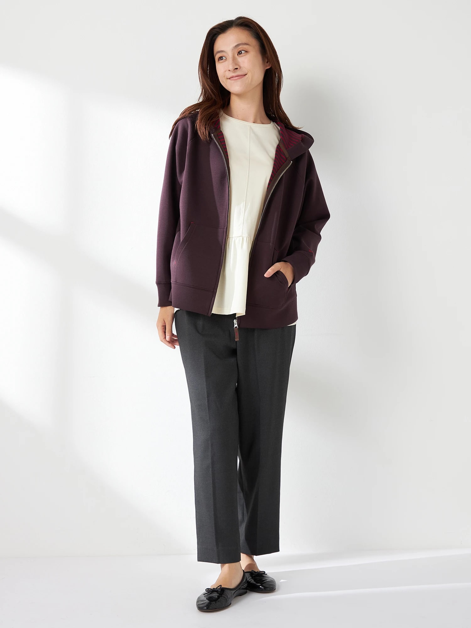 McGREGOR<ウィメンズ>スポーティジップパーカ- ダークブラウン L