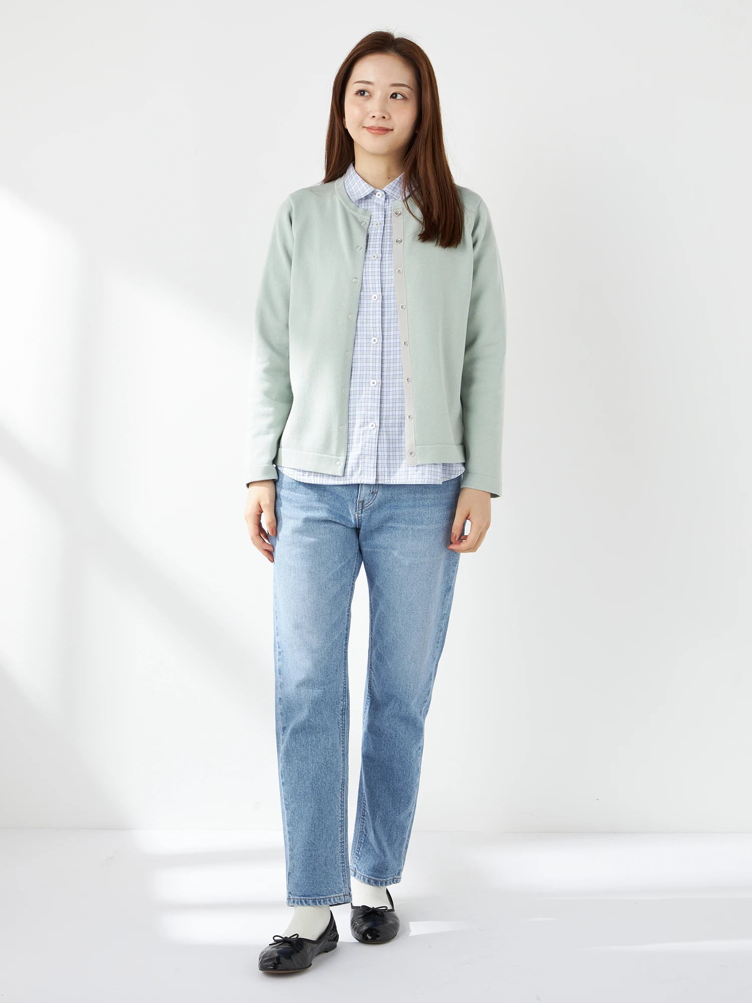 McGREGOR<ウィメンズ>プレーティングコットンカーディガン ミント M