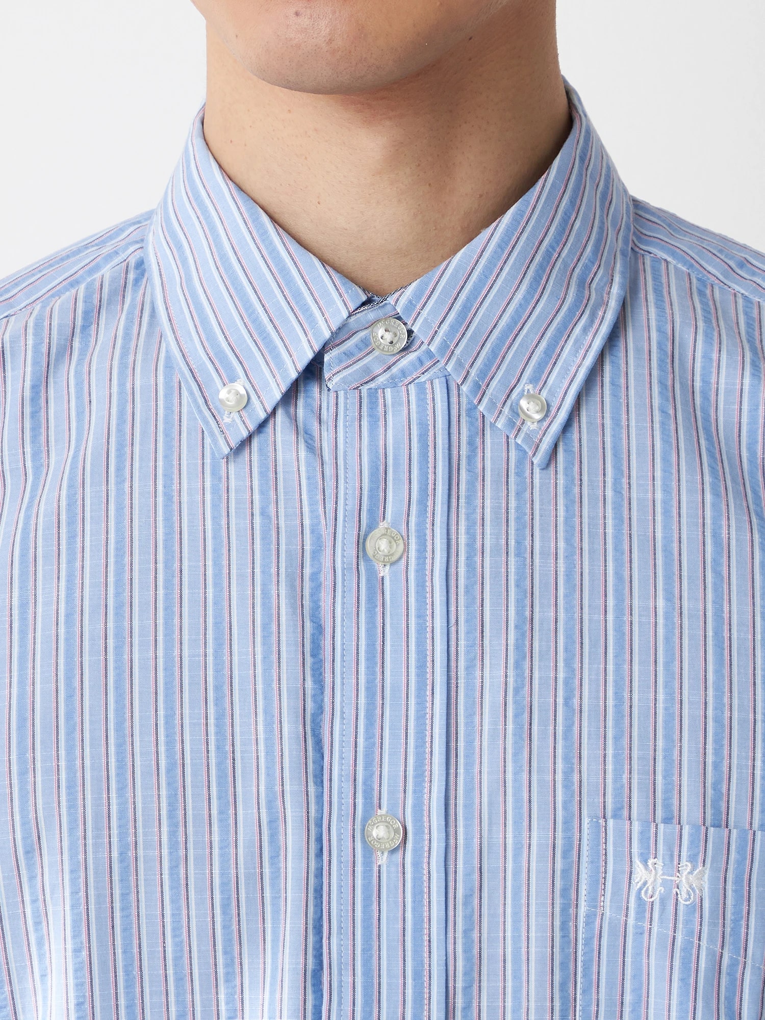 McGREGOR<メンズ>綿スラブサッカーシャツ ブルー L