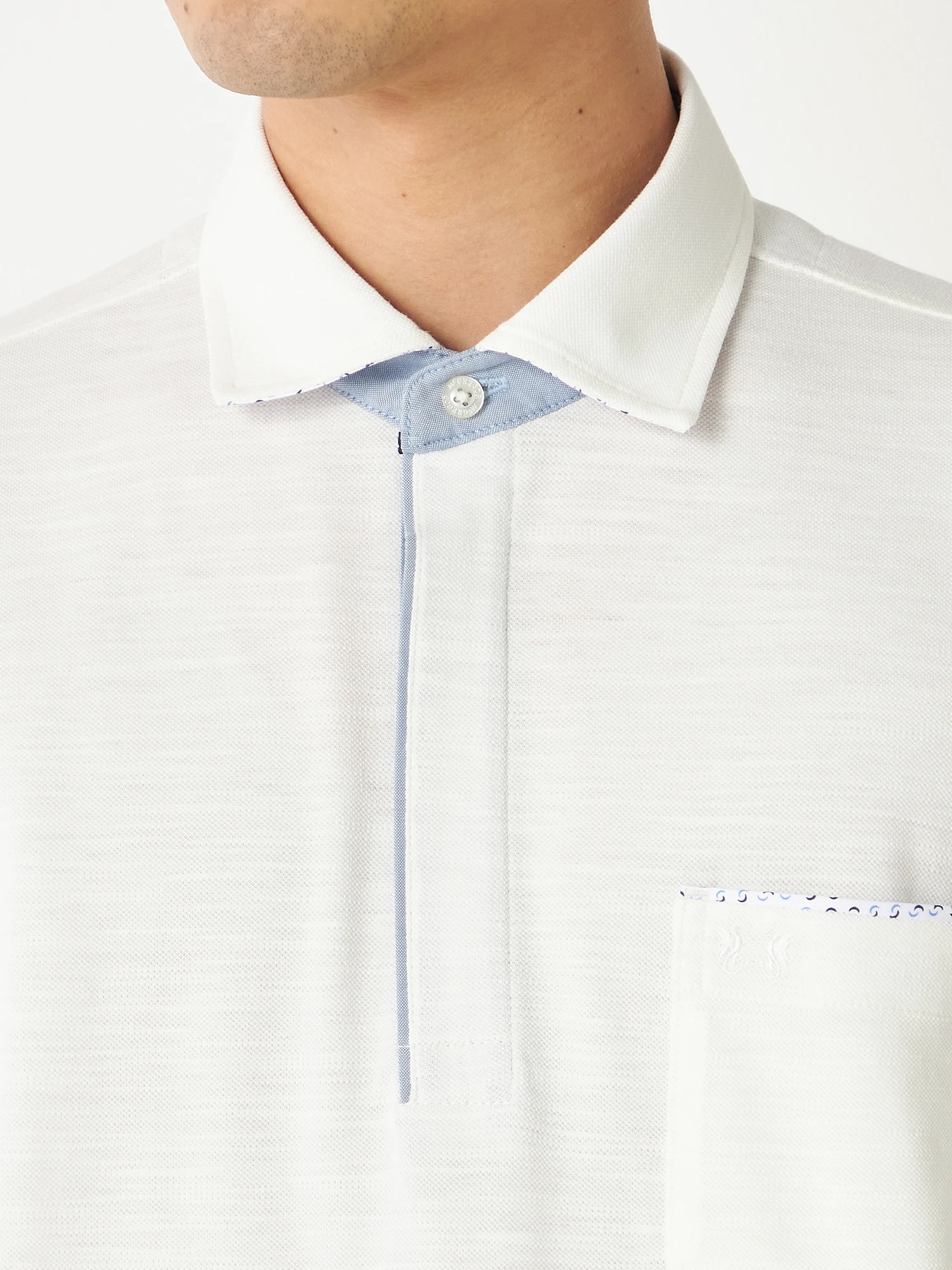 McGREGOR<メンズ>薄長袖ポロ襟裏布帛 アイボリー M