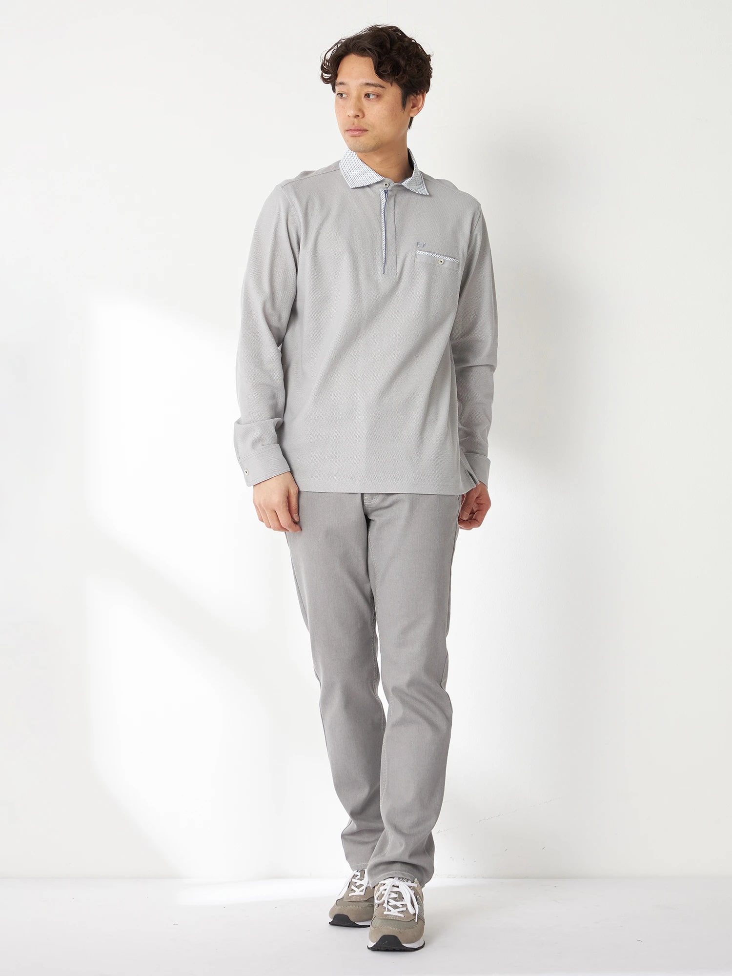 McGREGOR<メンズ>ジャージコンビポロ グレー L