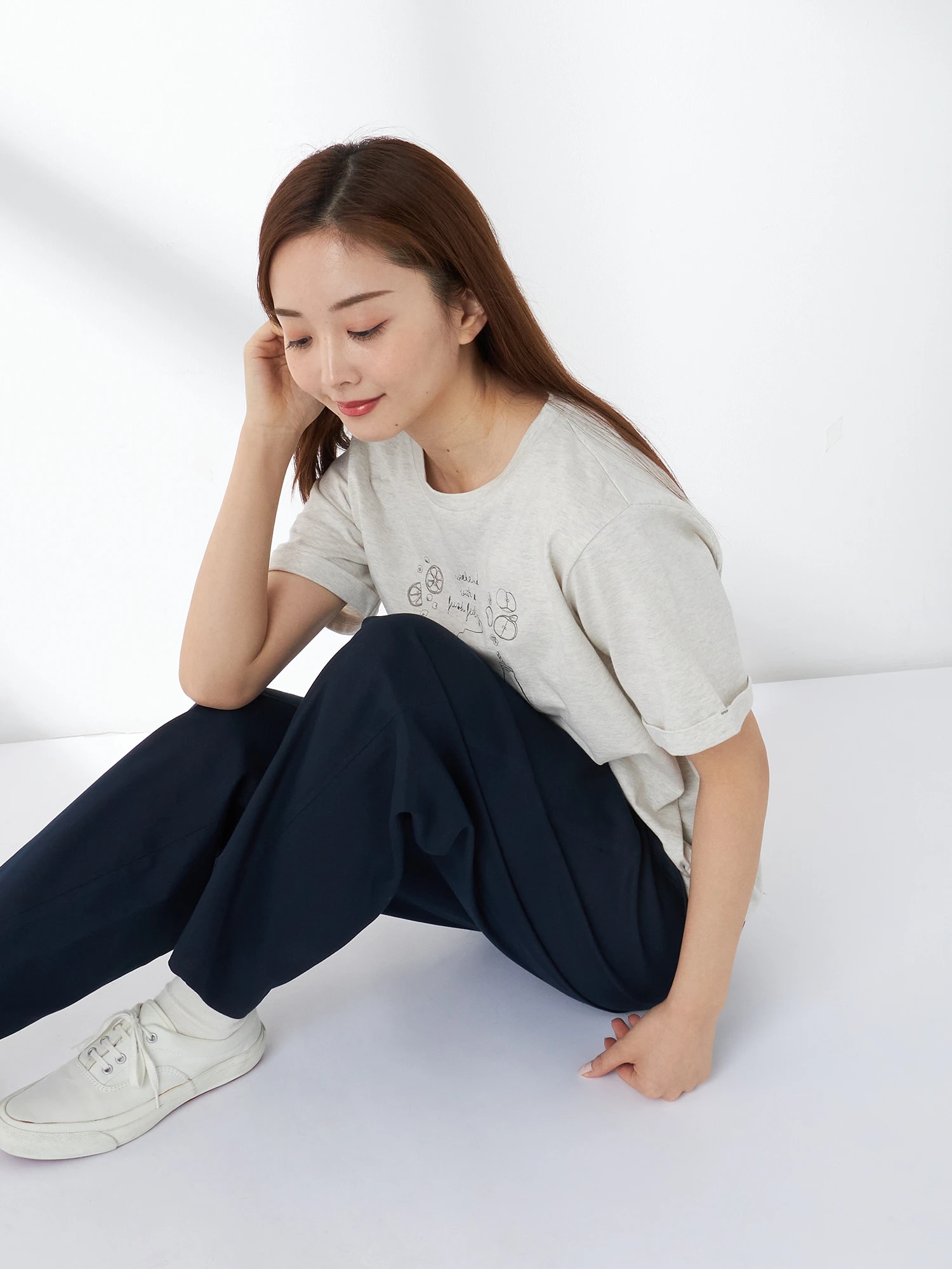 McGREGOR<ウィメンズ>刺繍Tシャツ ナチュラル L